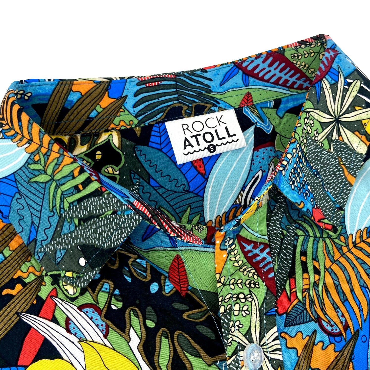 Mens Unique Vibrant Colorful Abstract Floral Leaf Print Hawaiian Shirt