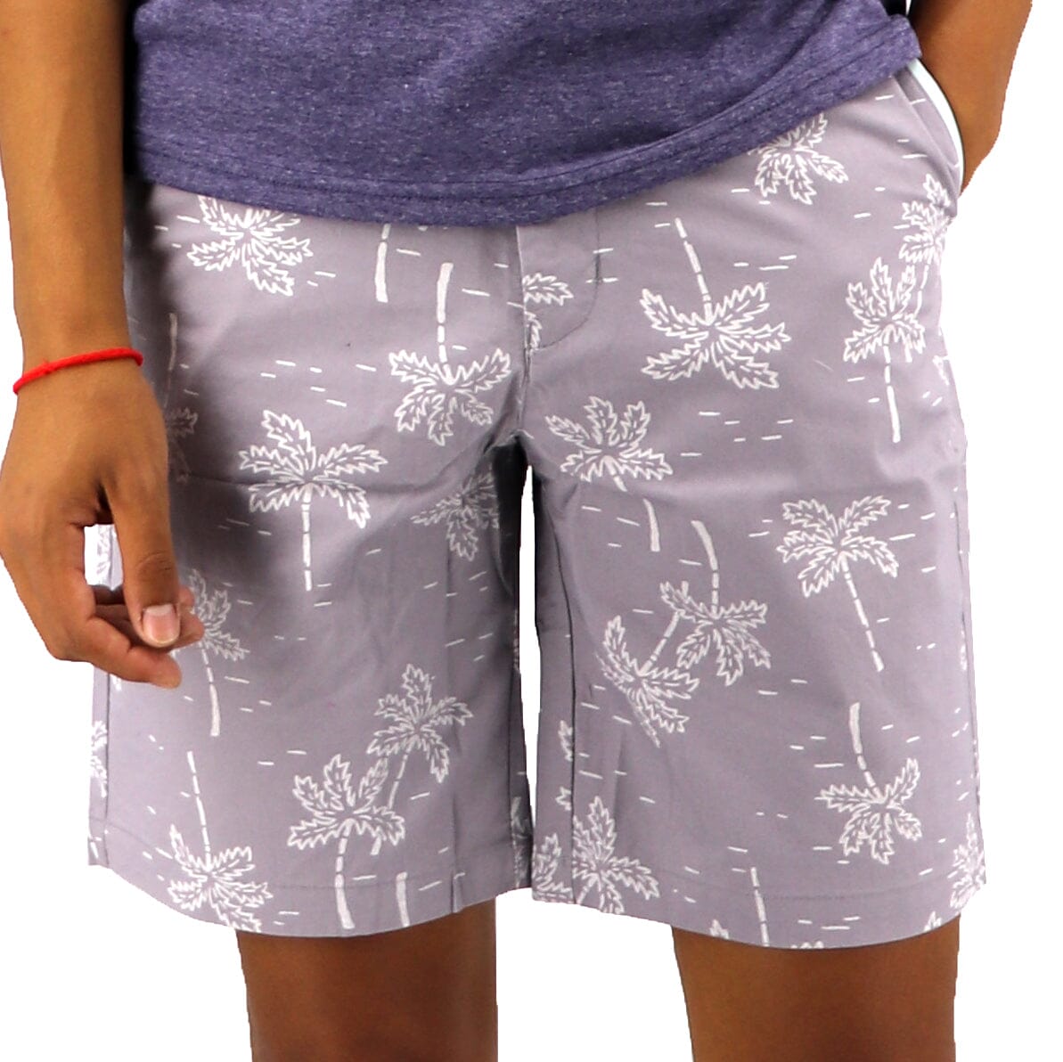 Gray Palm Shorts For Men. Classic Style Palm Tree Shorts