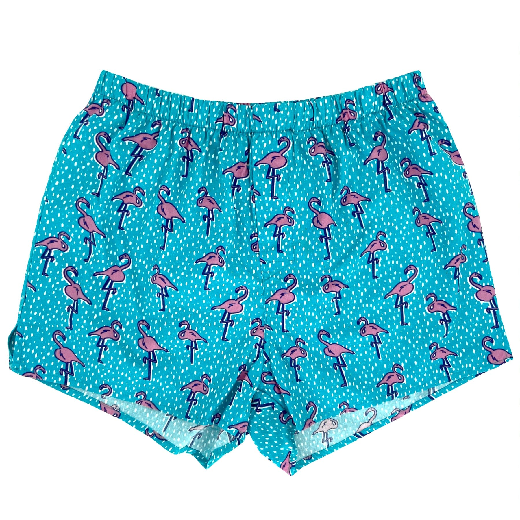 Men's Colorful Flamingo Patterned Boxer Shorts Underwear in Blue