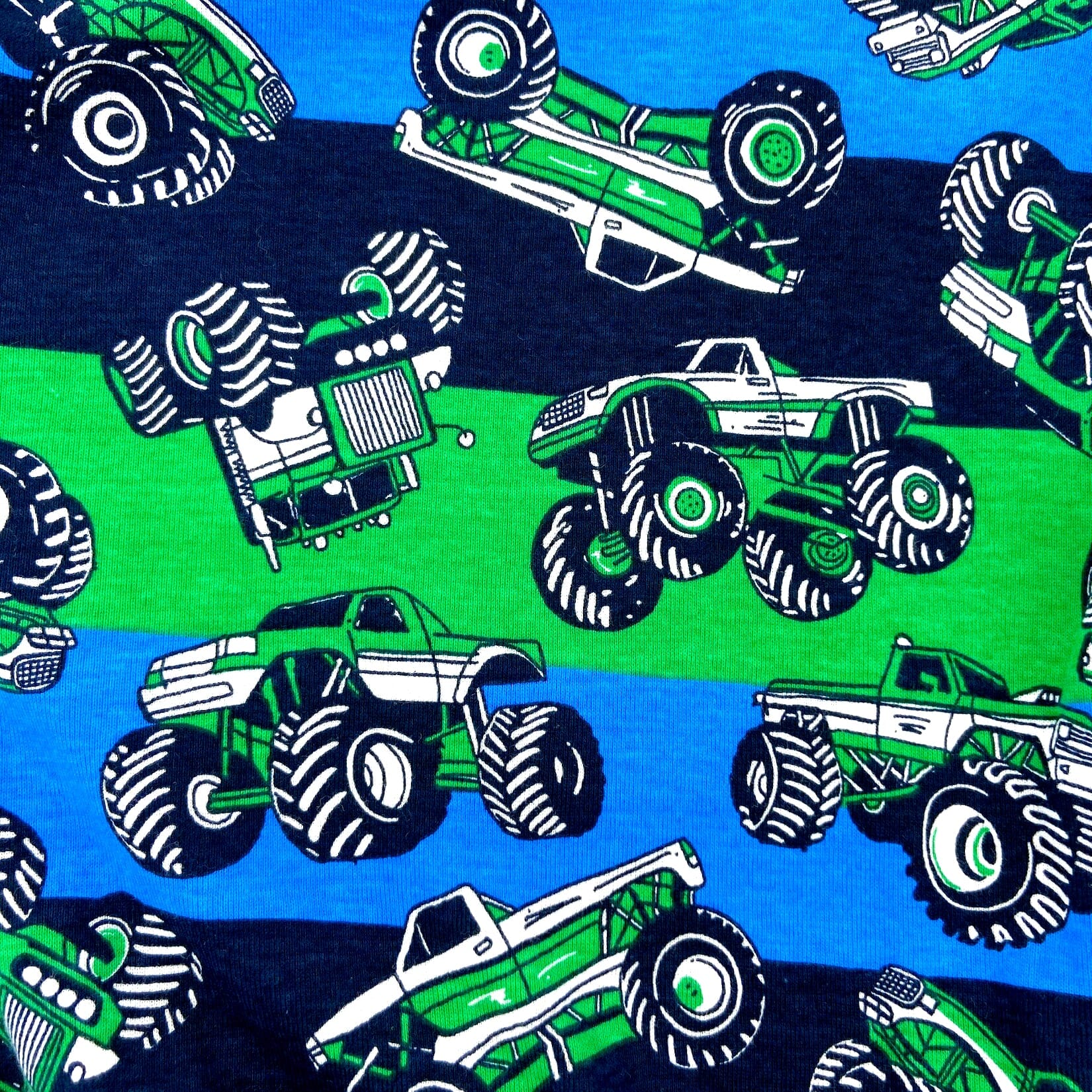Men's Striped Monster Truck All Over Print Drawstring Pajama Shorts
