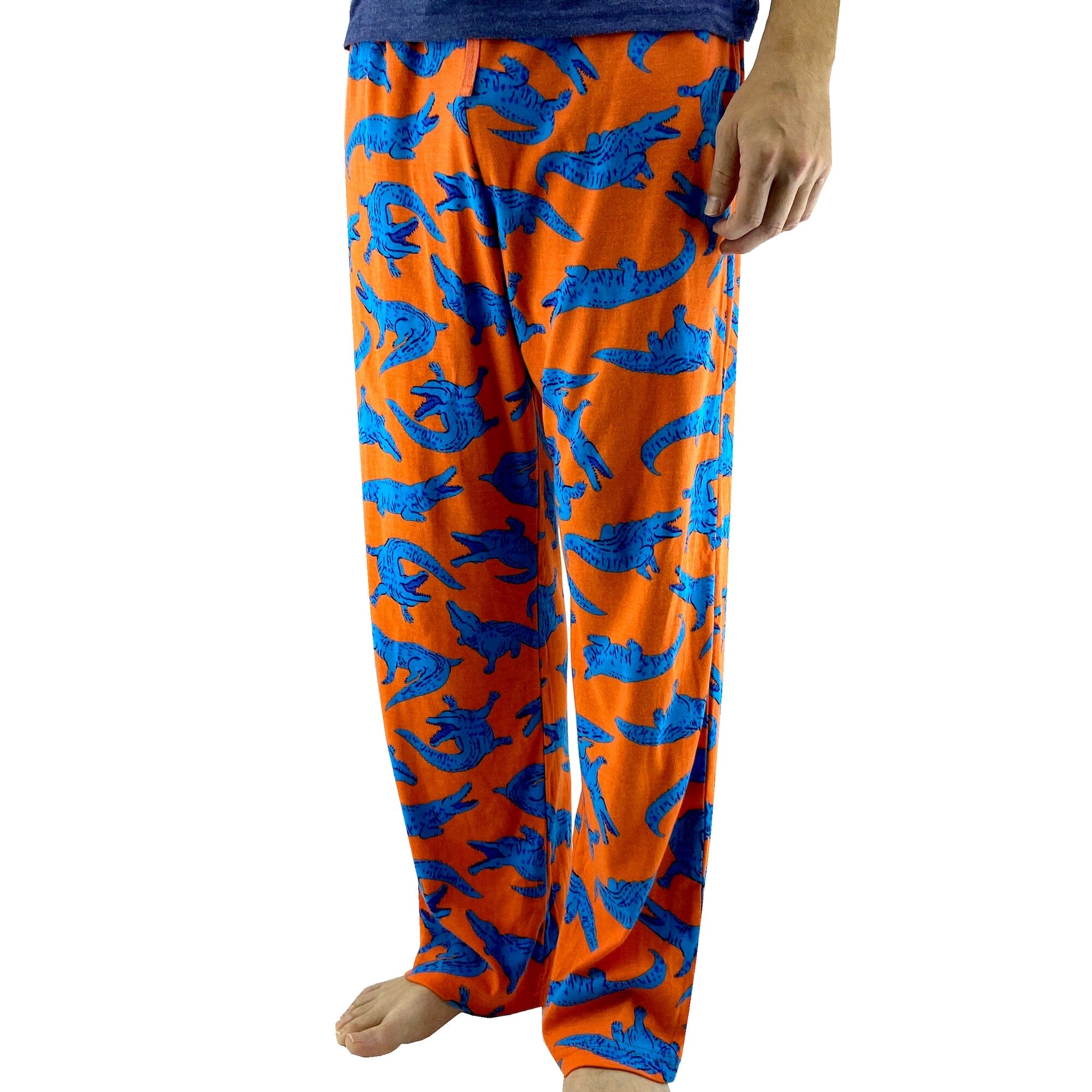 Men's Alligator All Over Print Soft Jersey Knit Long Pajama Bottoms