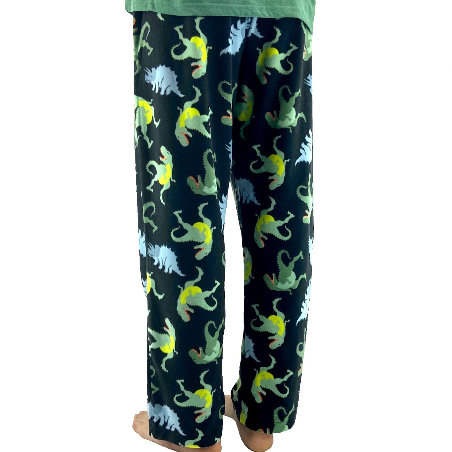 Men's Winter Essential Dinosaur Patterned Soft Fleece Pajama PJ Pants