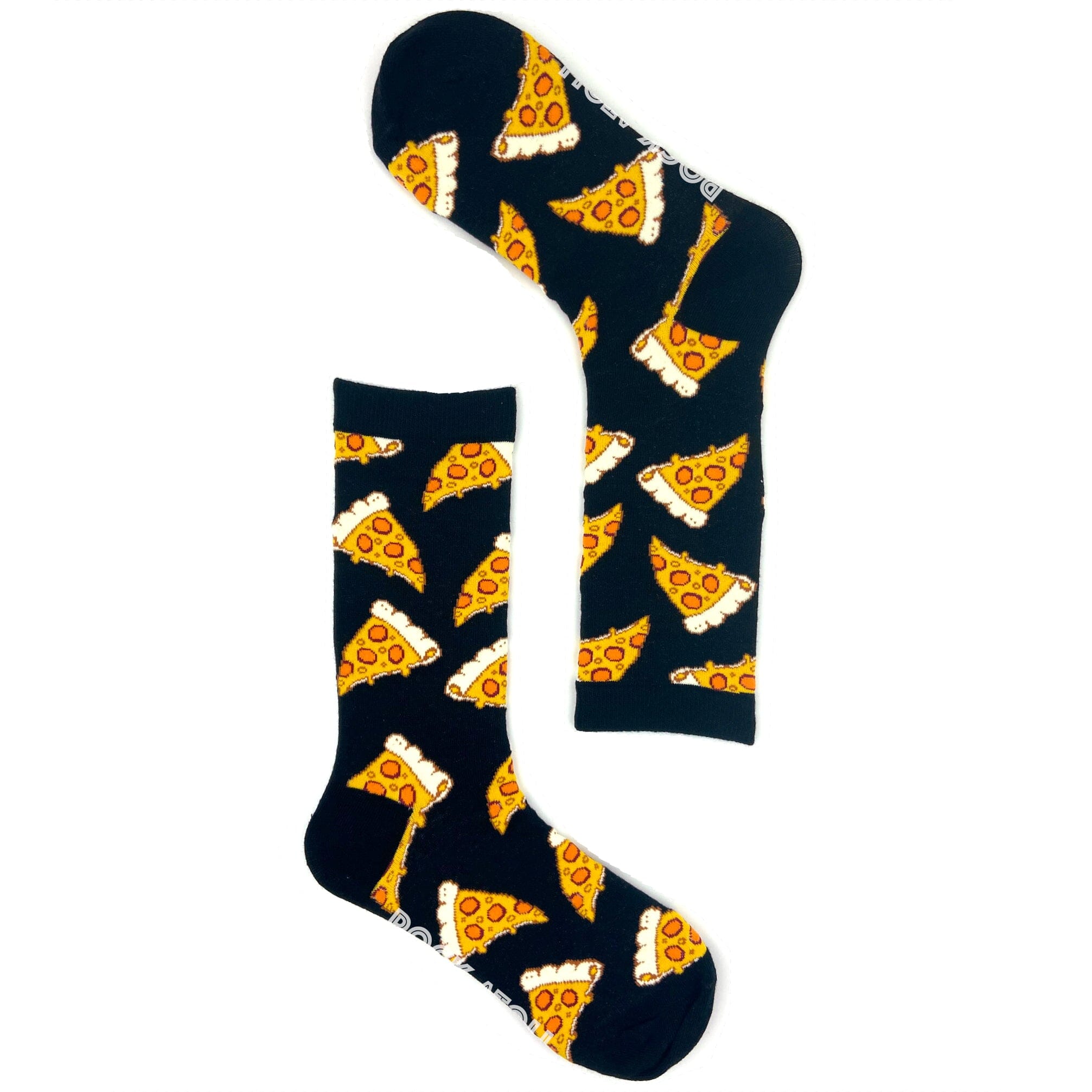 Unisex Cheesy Pizza Print Foodie Inspired Novelty Patterned Crew Socks