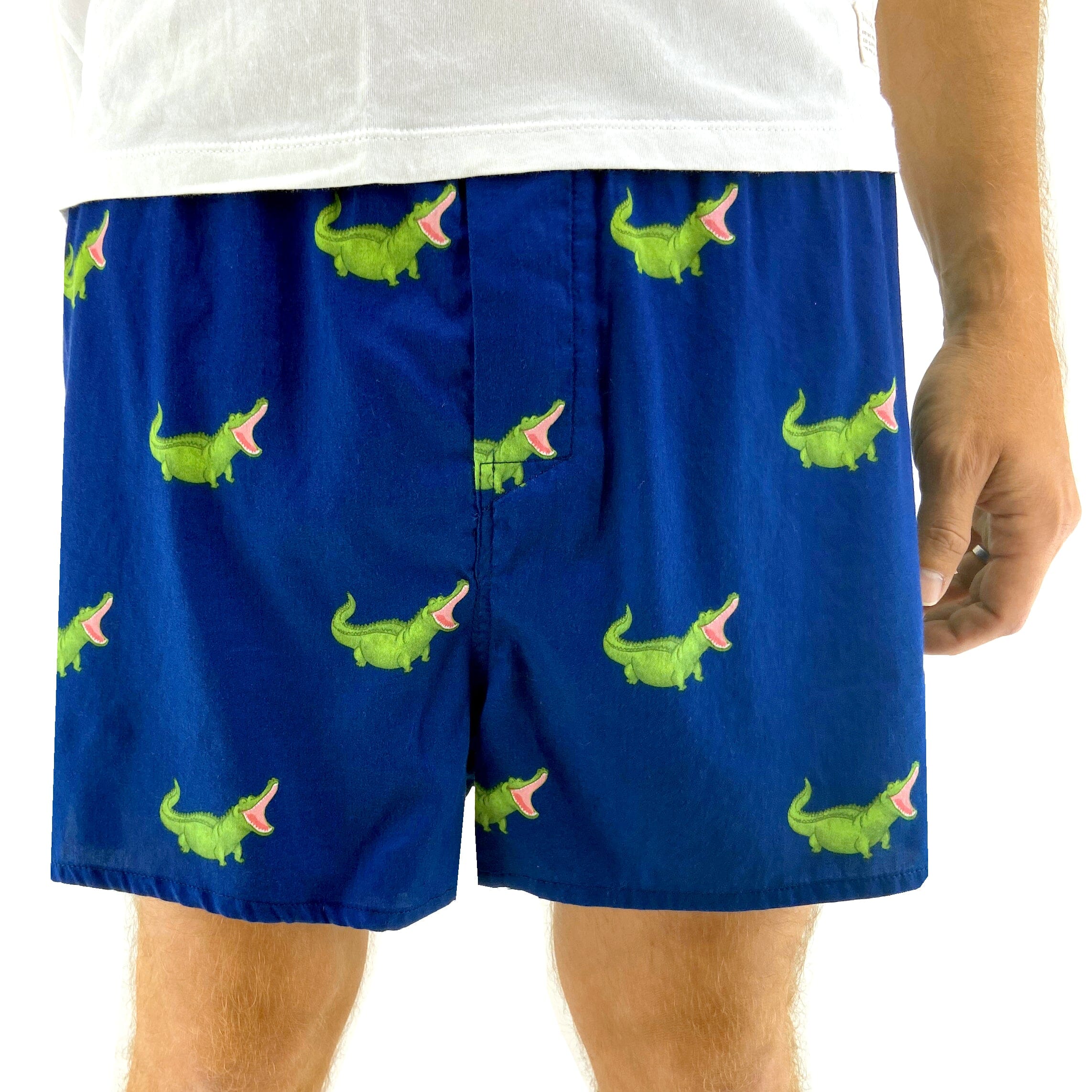 Dark Blue Crocodile Alligator All Over Print Boxer Shorts Underwear