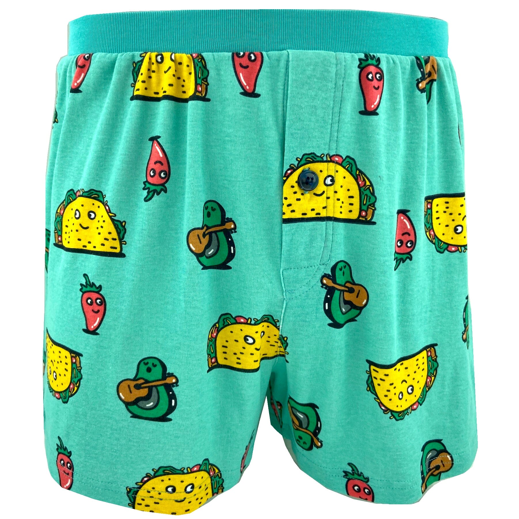 Men's Sleepwear Super Comfy Smiley Taco All Over Print Pajama Shorts