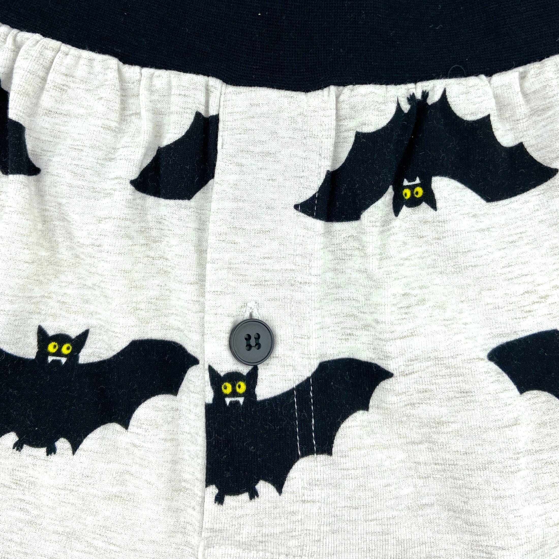 Men's Sleepwear. Super Comfy Bat Patterned Cotton Boxer Pajama Shorts