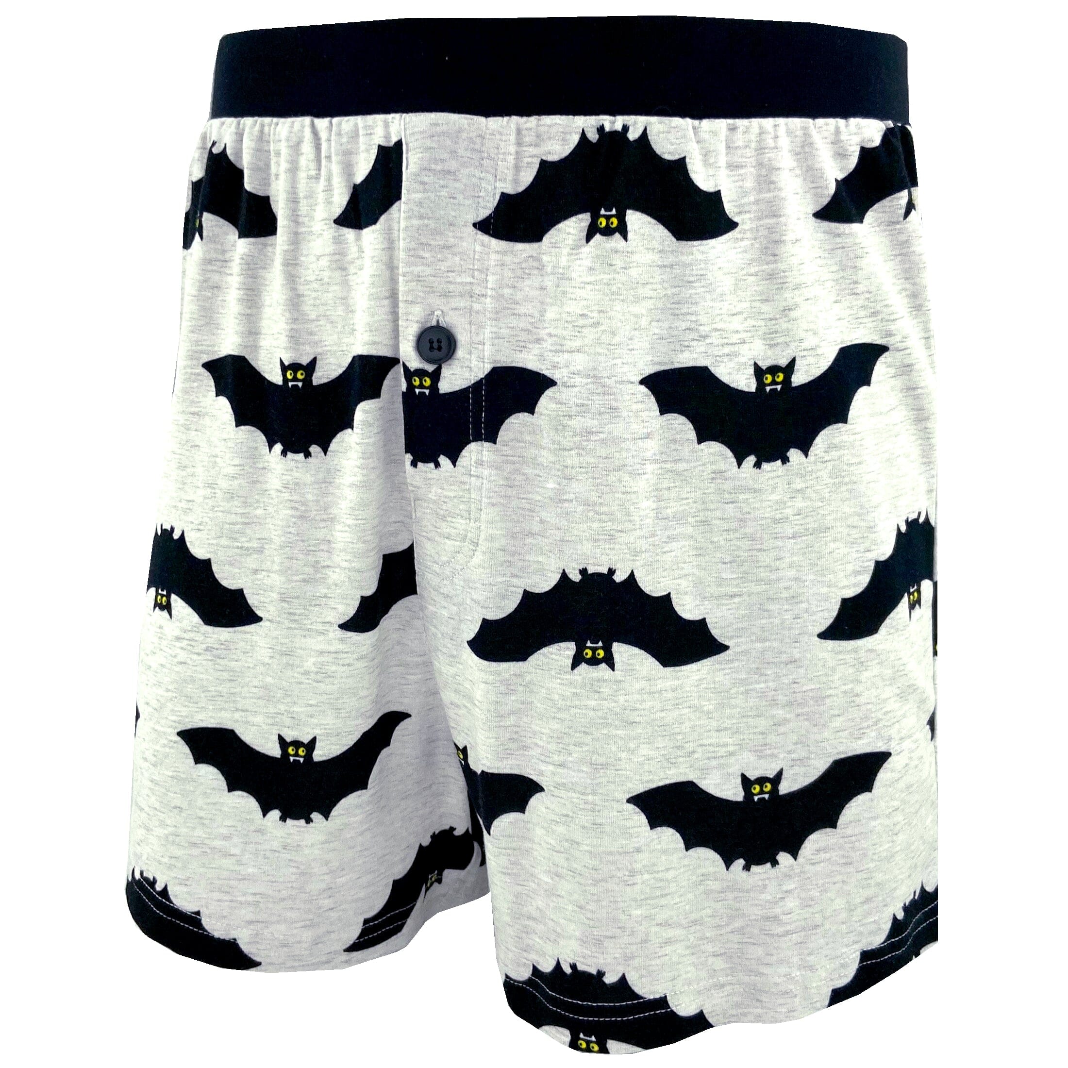 Men's Sleepwear. Super Comfy Bat Patterned Cotton Boxer Pajama Shorts