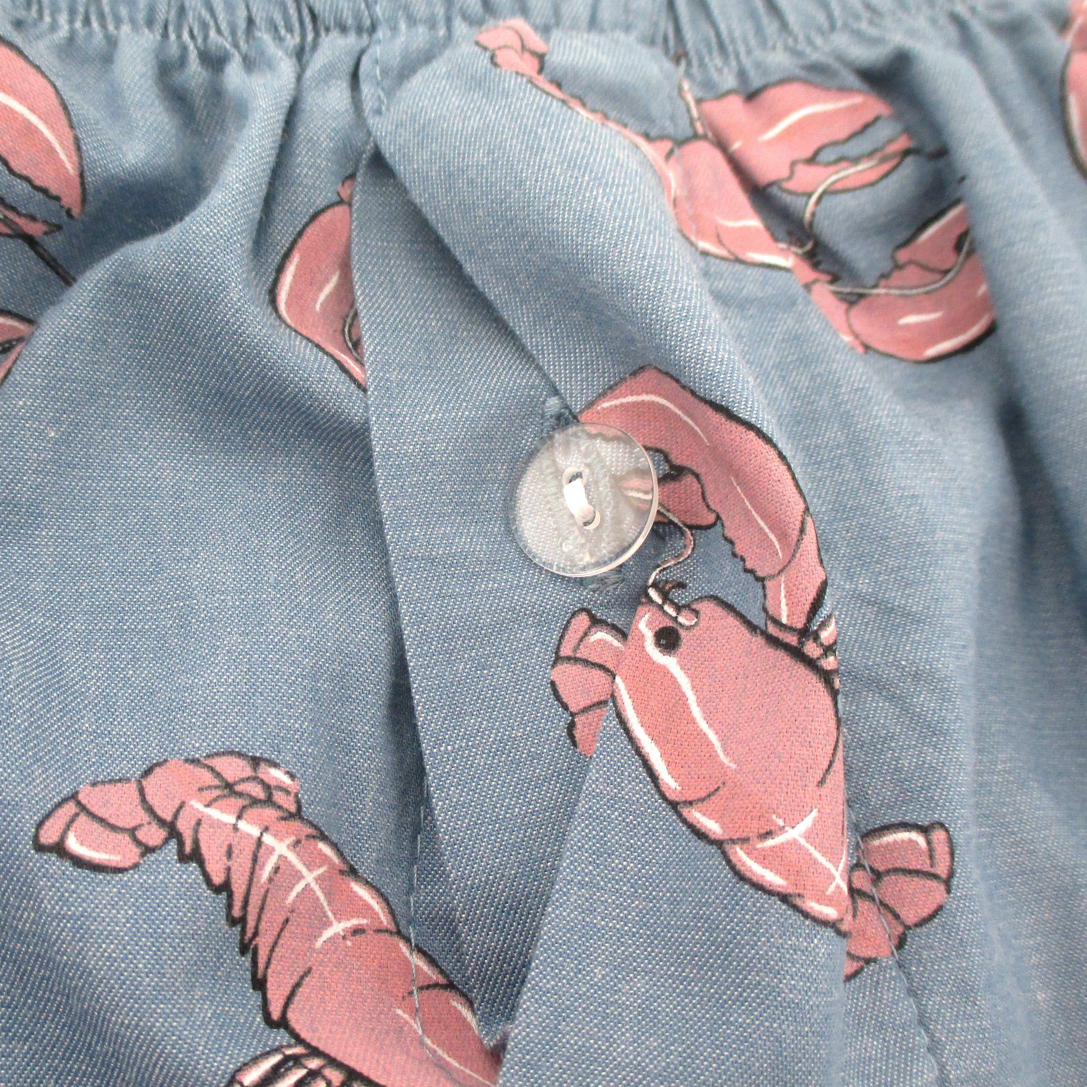 Lobster Print Boxer Shorts for Men in Blue