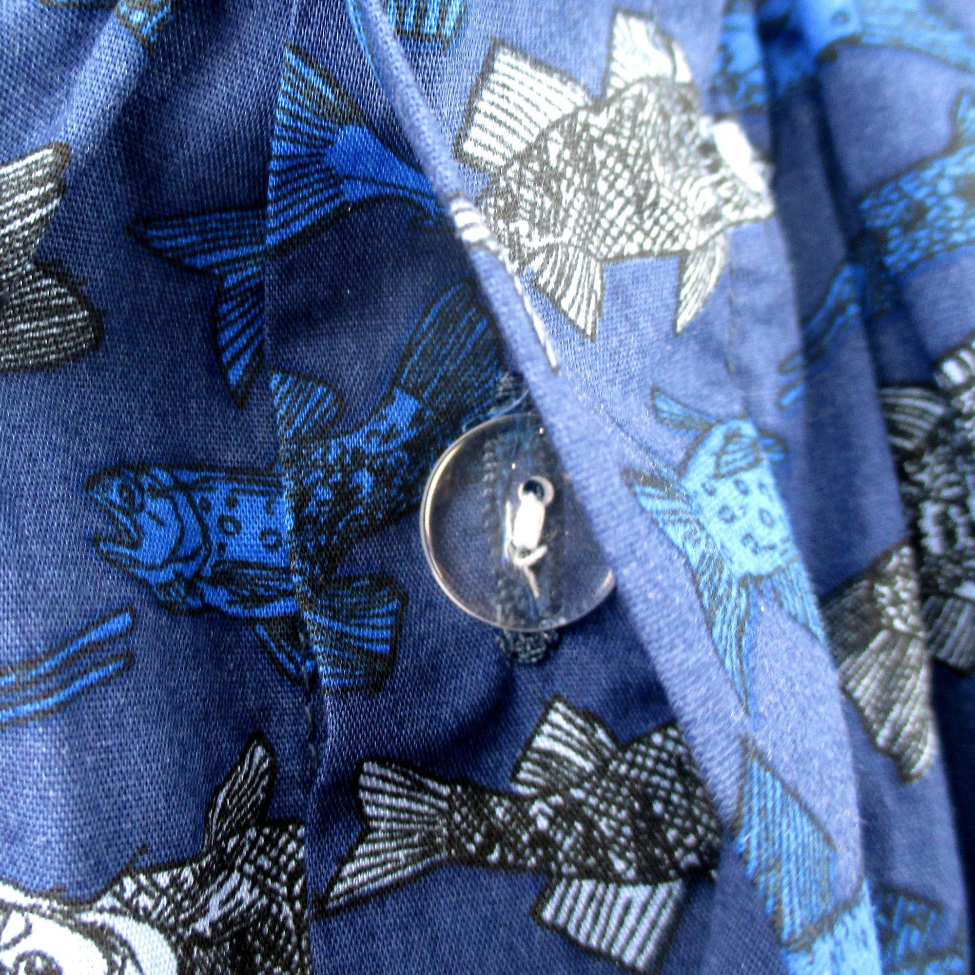 Fishing Themed Men's Cotton Boxer Shorts with Fish All Over Print in Blue