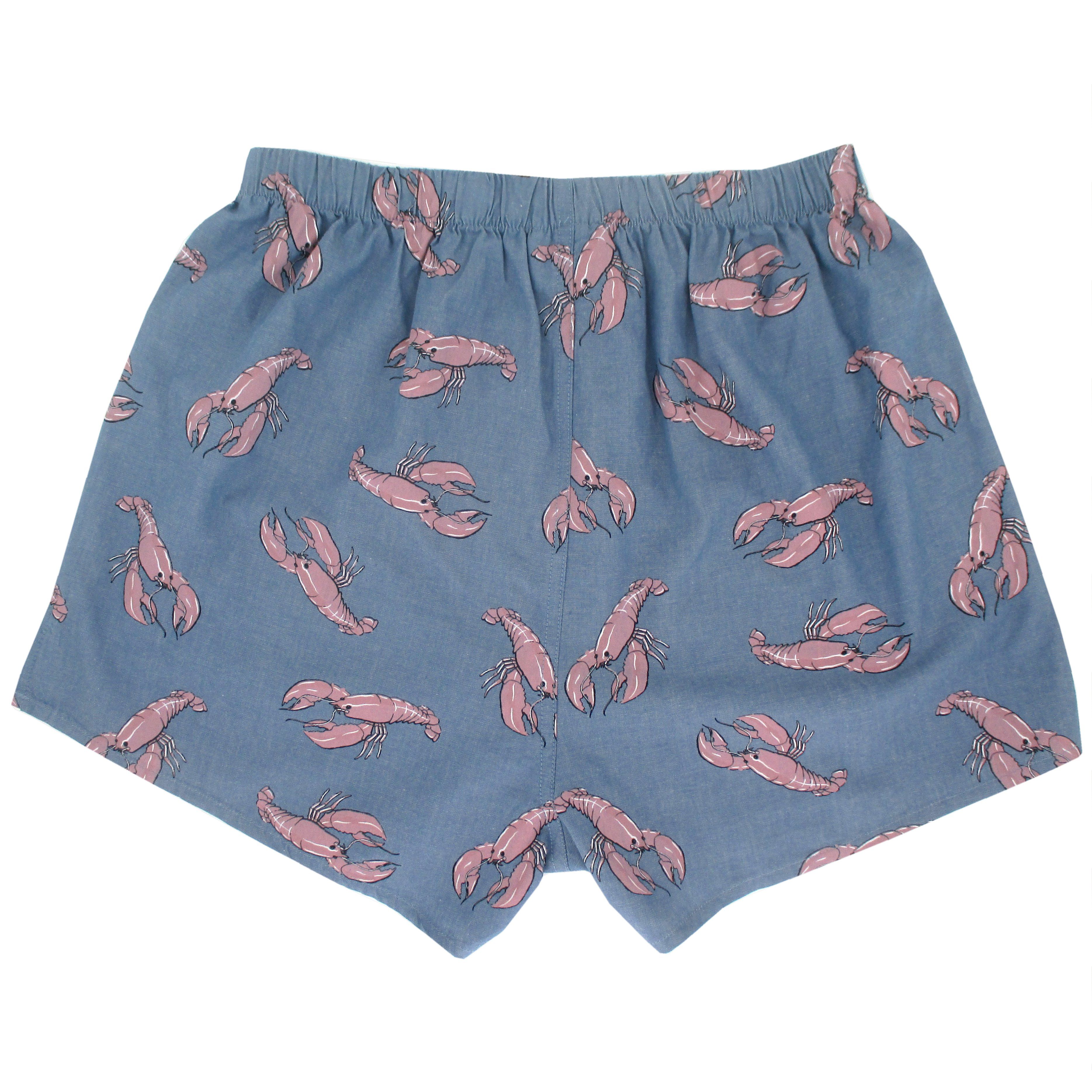 Buy Men's Relaxed Fit Boxer Shorts with Lobster Pattern Novelty Print