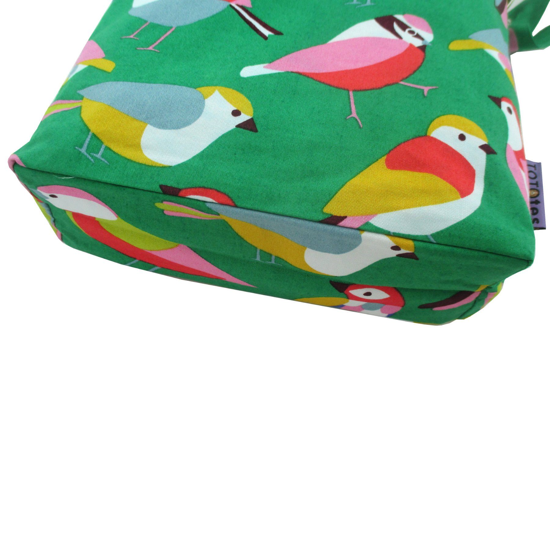 Bright Green Bird All Over Print Mini Cross Body Duck Tote Bag for Women