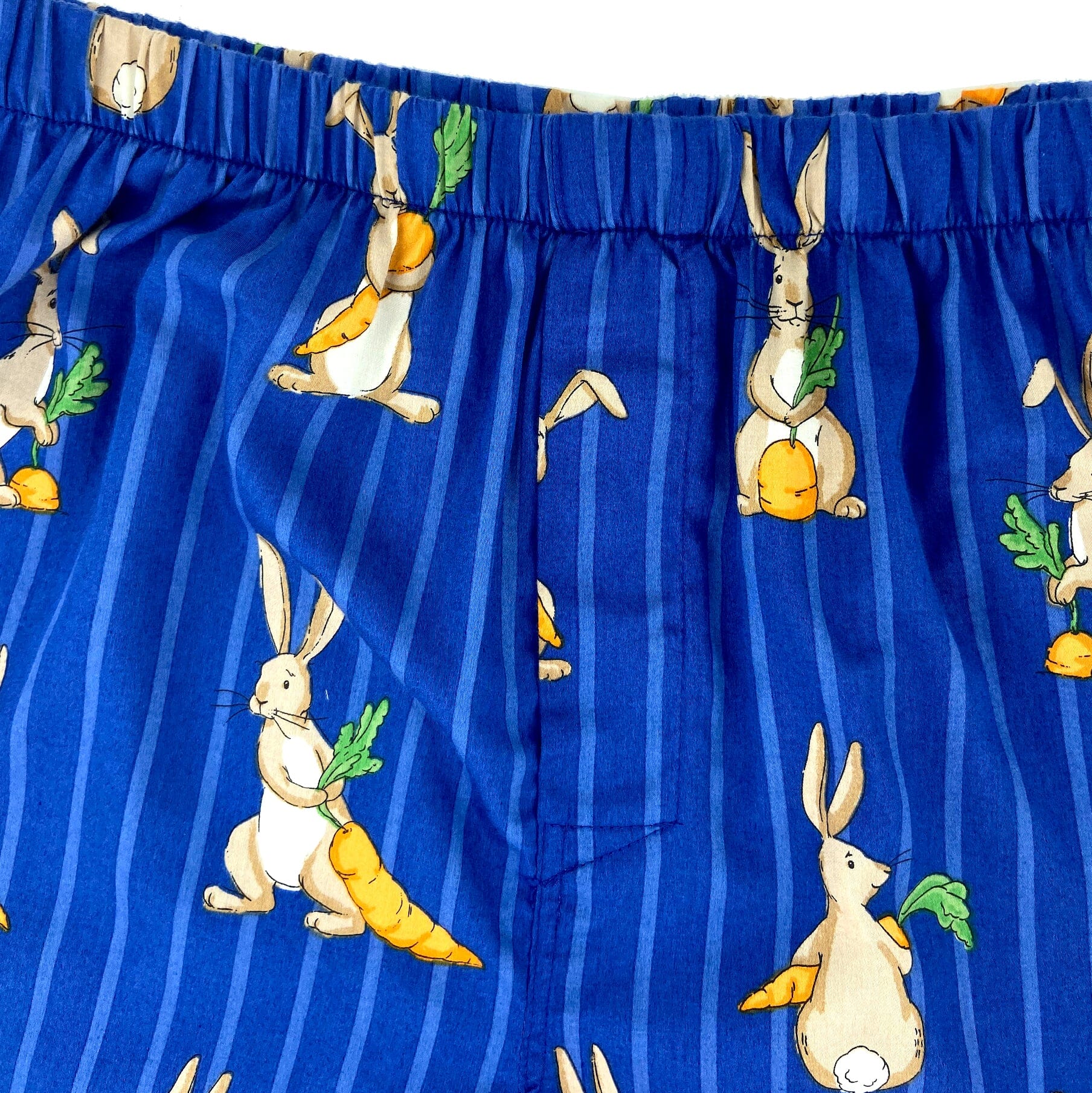 Unusual Bunny Rabbit Hare Novelty Print Striped Cotton Boxer Shorts