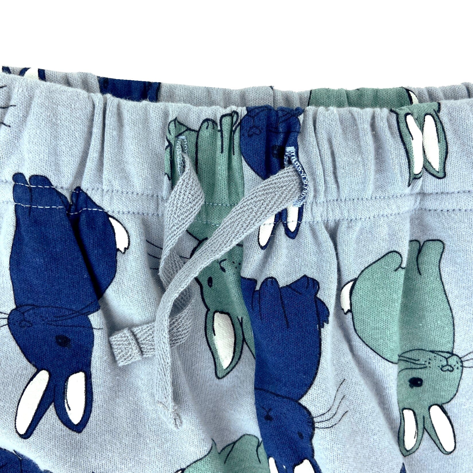 Women's Grey Bunny Rabbit All-Over Print Jersey Knit PJ Pyjama Shorts