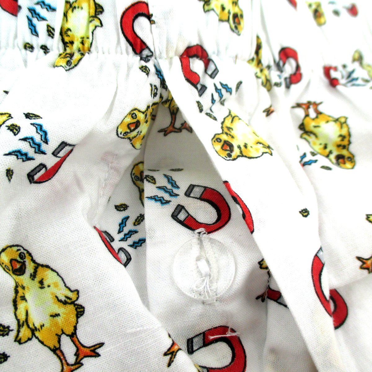 Funny Chick Magnet Baby Chicks All Over Print Cotton Boxer Shorts for Men in White