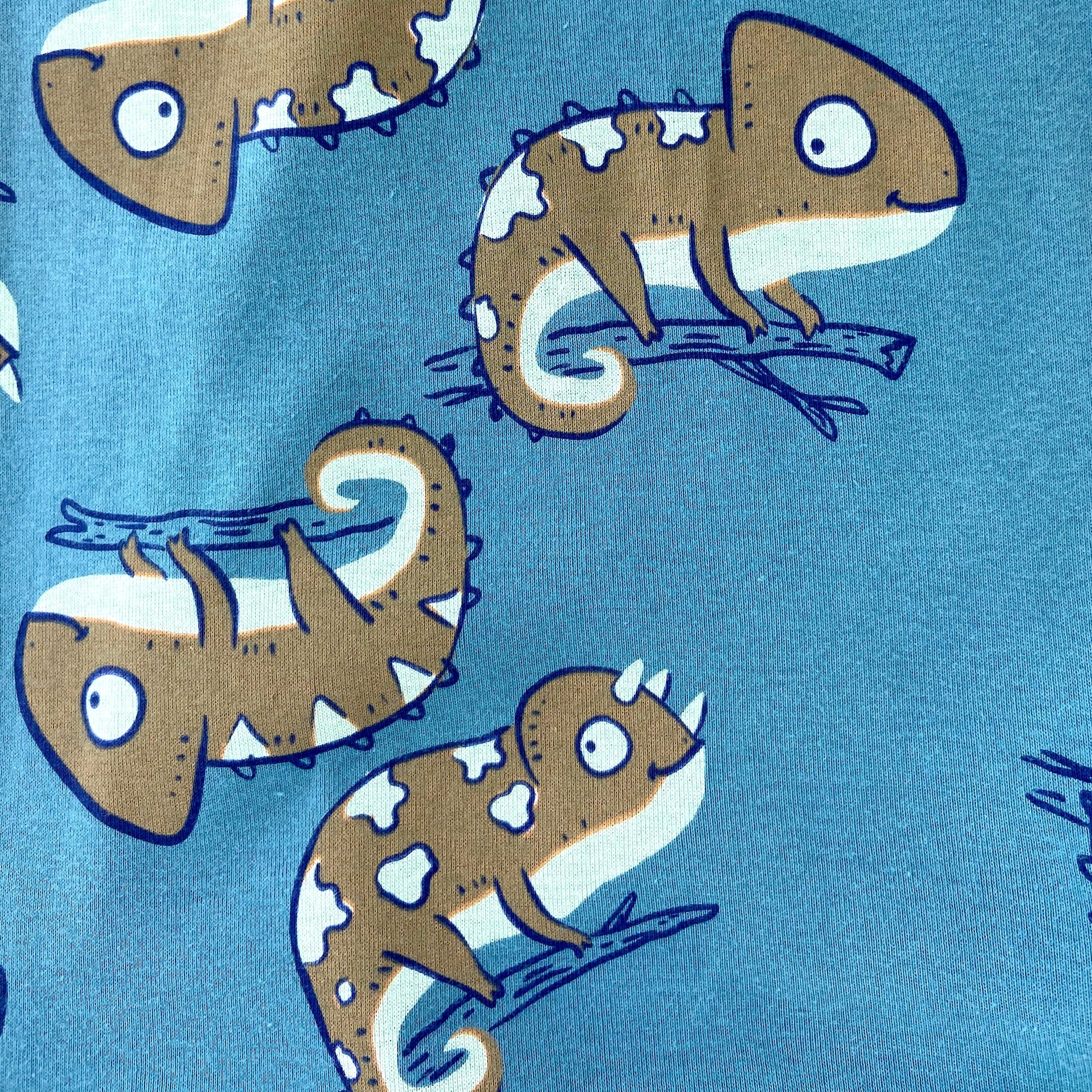 Men's Chameleon Iguana Novelty Print Cotton Knit Long Pajama PJ Pants