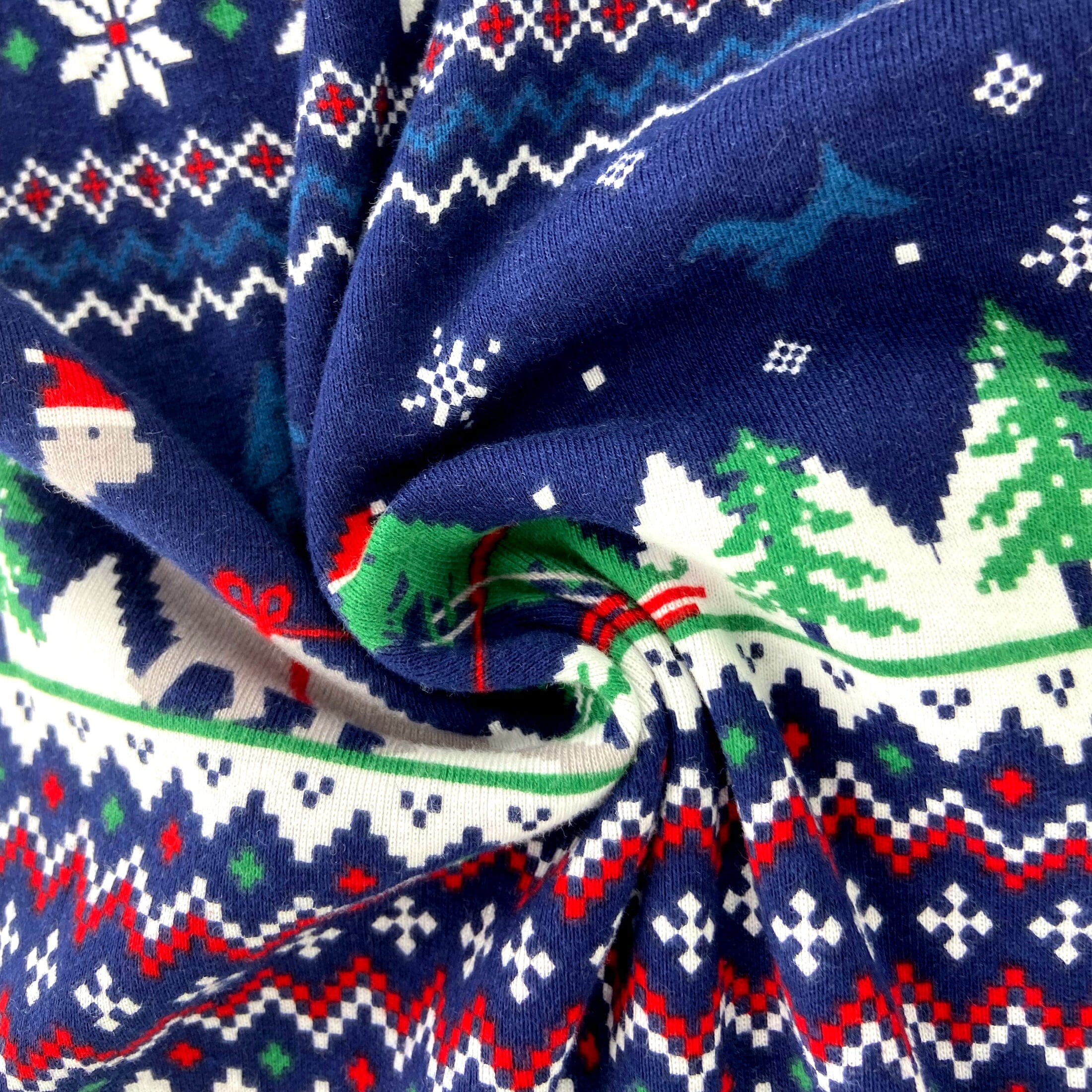 Men's Festive Dinosaurs in Santa Hats Print Cotton Long Pajama Pants