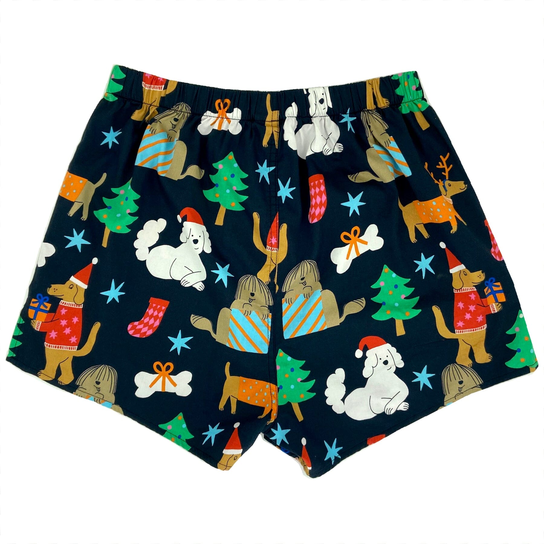 Men's Festive Doggie Christmas Holiday Novelty Patterned Boxer Shorts