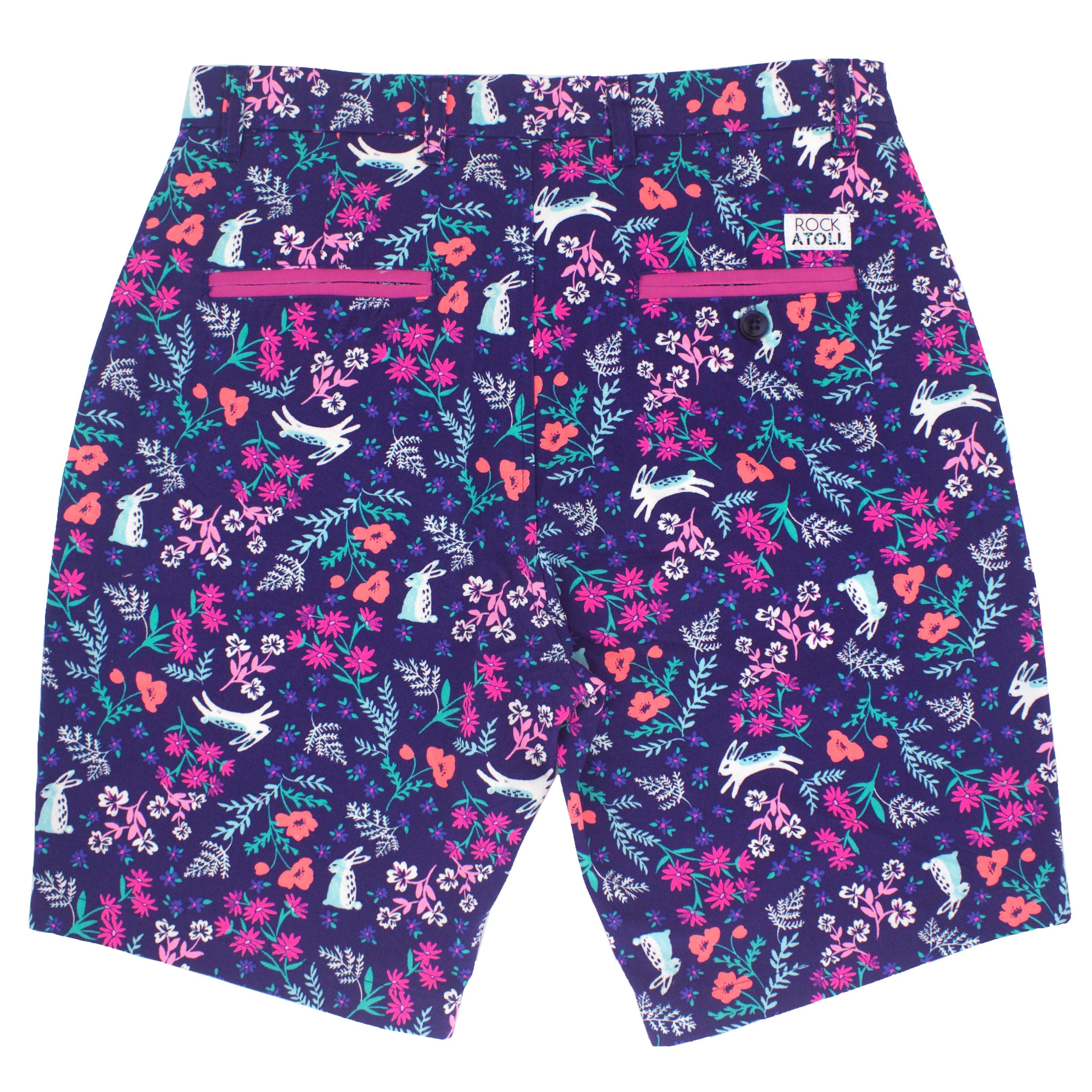 Crazy Bold Bunny Rabbit Shorts for Men in Pink and Purple