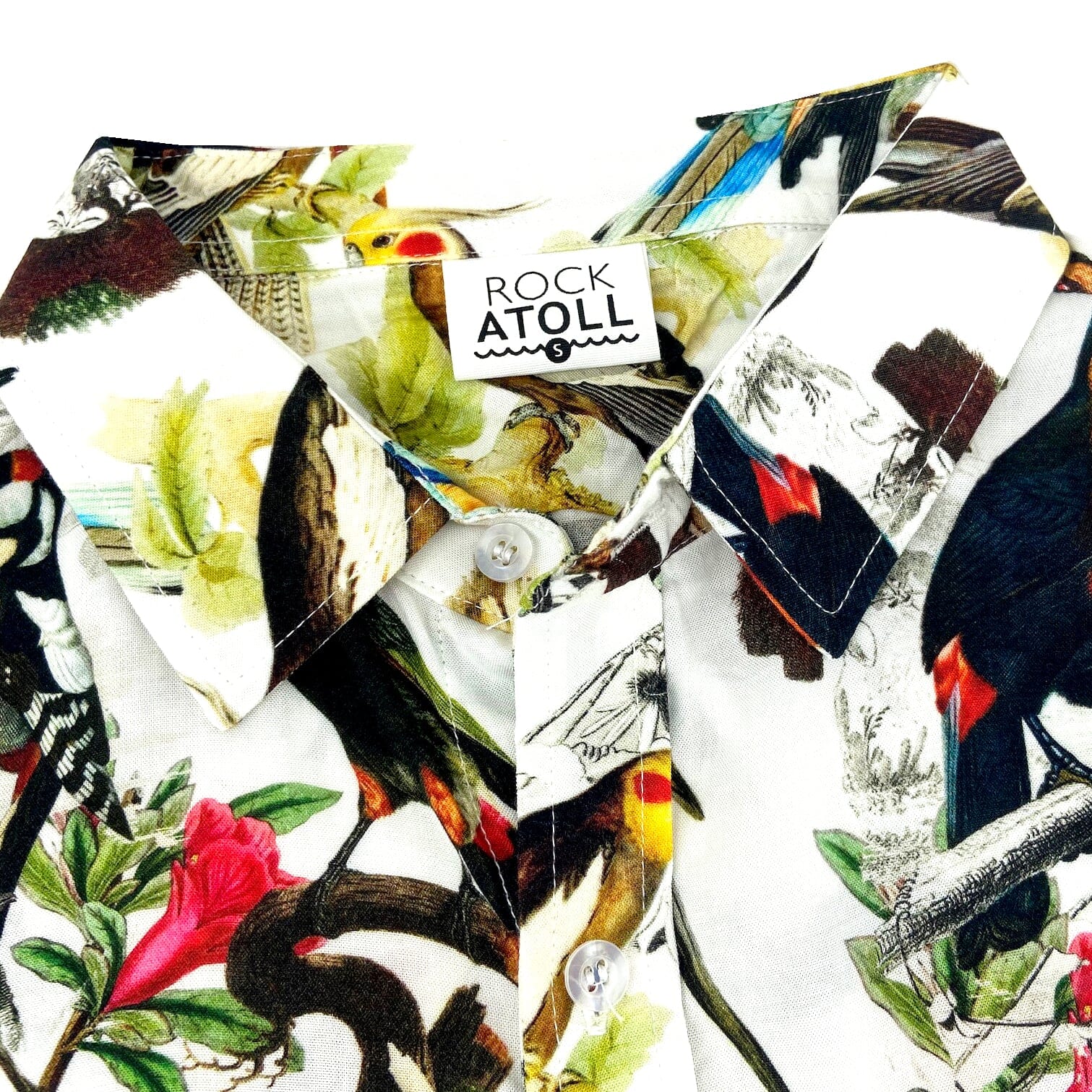 Men's Colorful Tropical Toucan Patterned Button Down Hawaiian Shirt