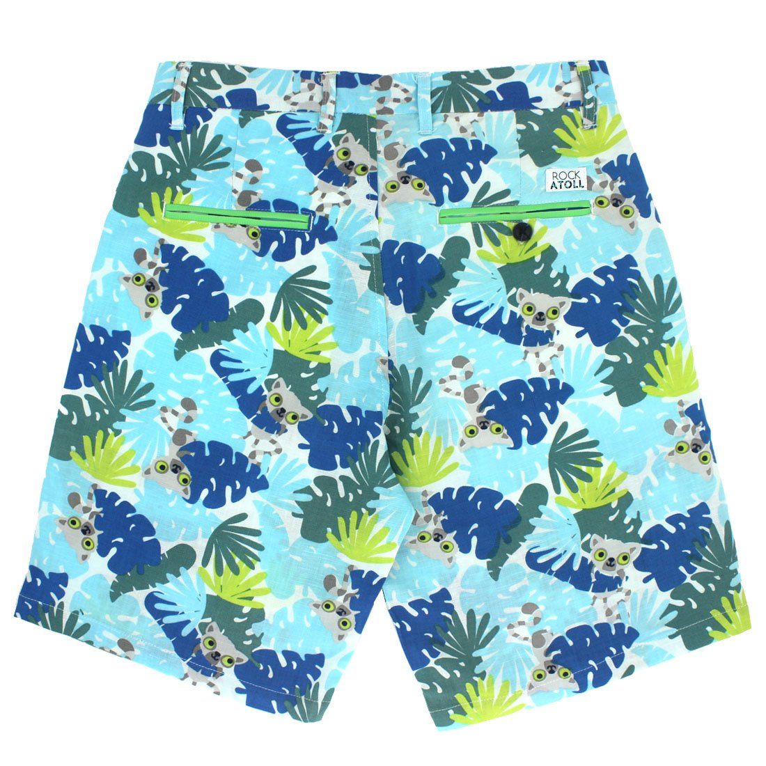 Lemur Monkey Animal Print Linen Shorts for Men