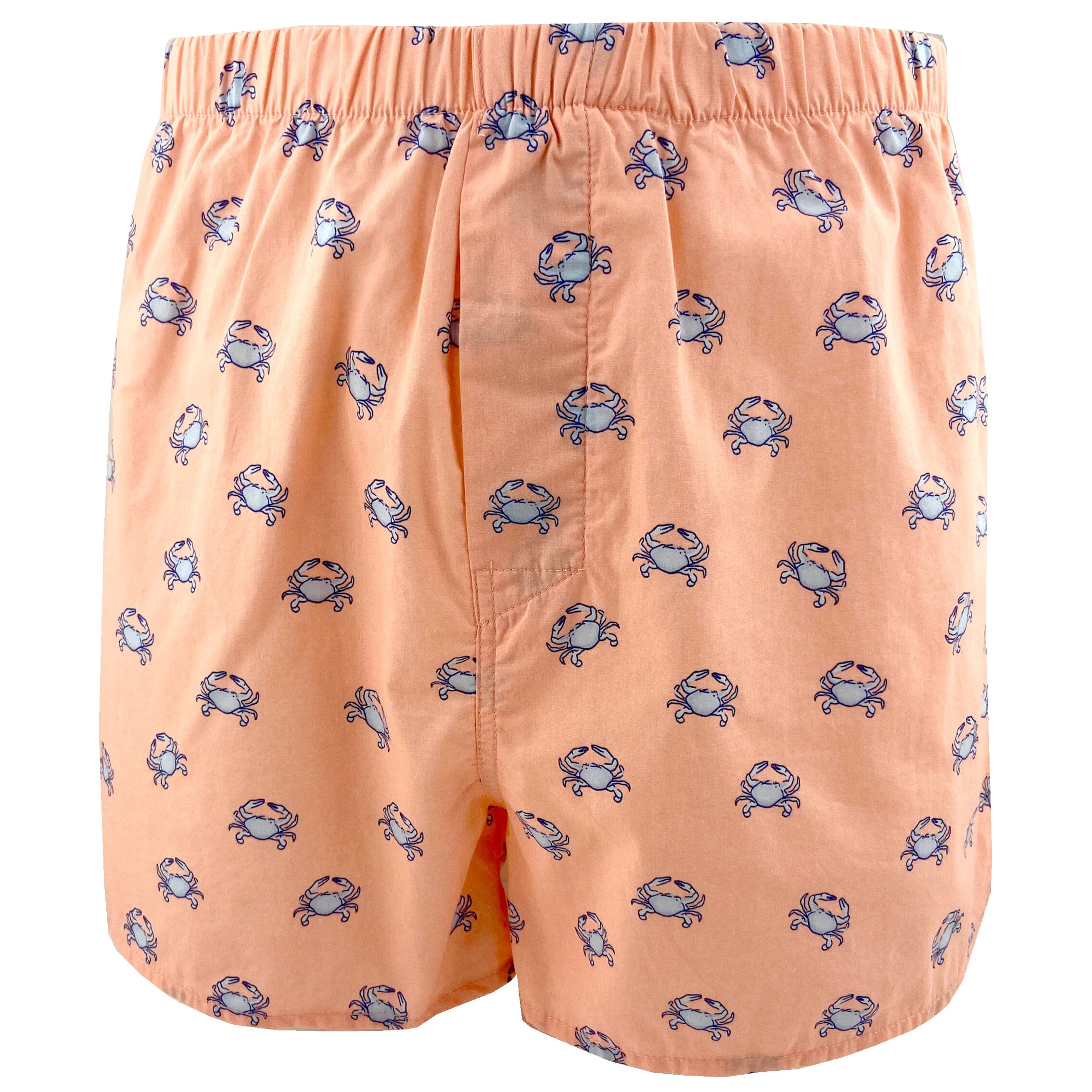 Blue Crab All Over Print Sea Creatures Themed Boxer Shorts in Orange