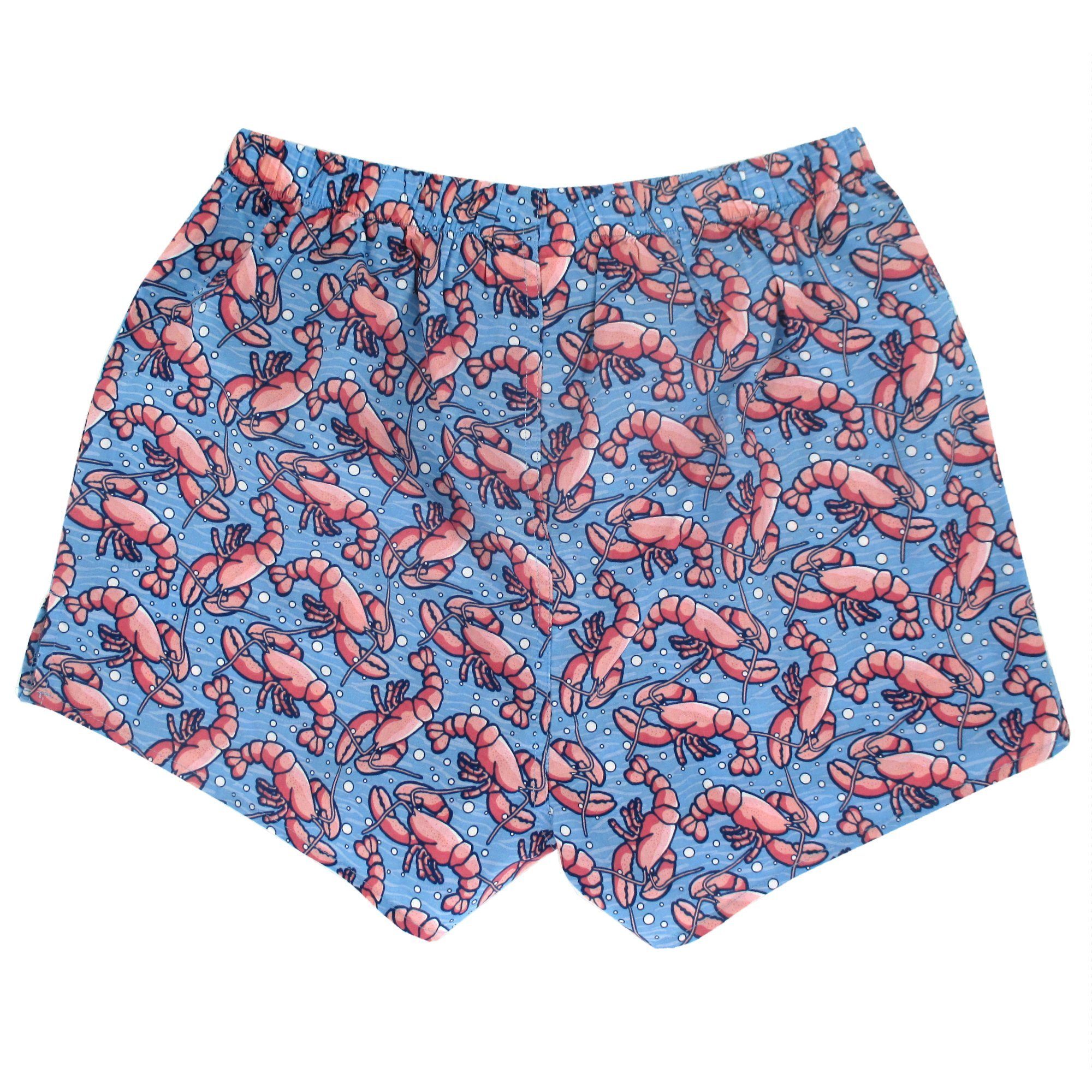 Bold Colorful Lobster All Over Print Cotton Boxer Shorts Gifts for Men