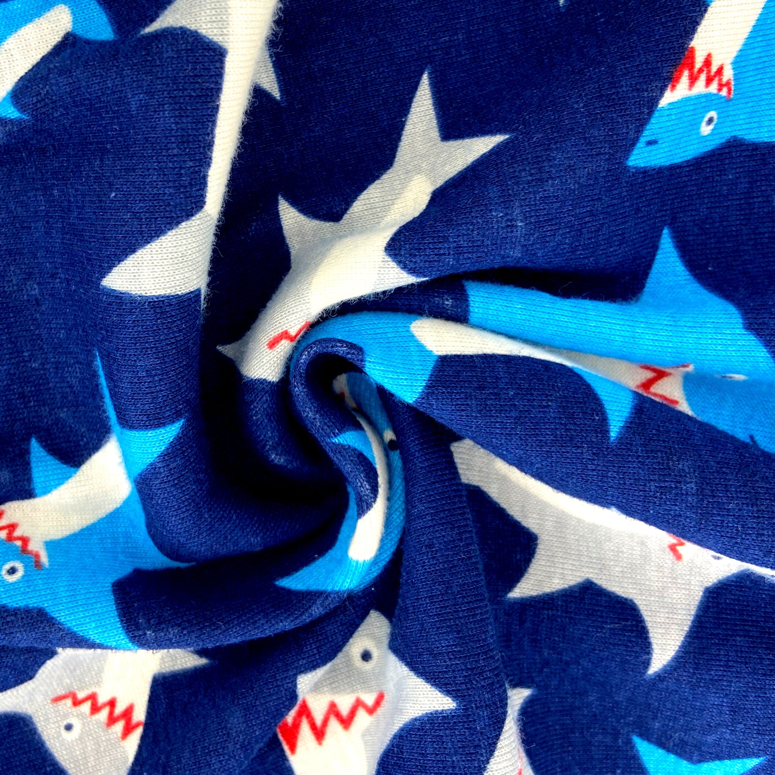 Men's Shark Patterned Soft Comfy Cotton Knit Long Pajama Pant Bottoms
