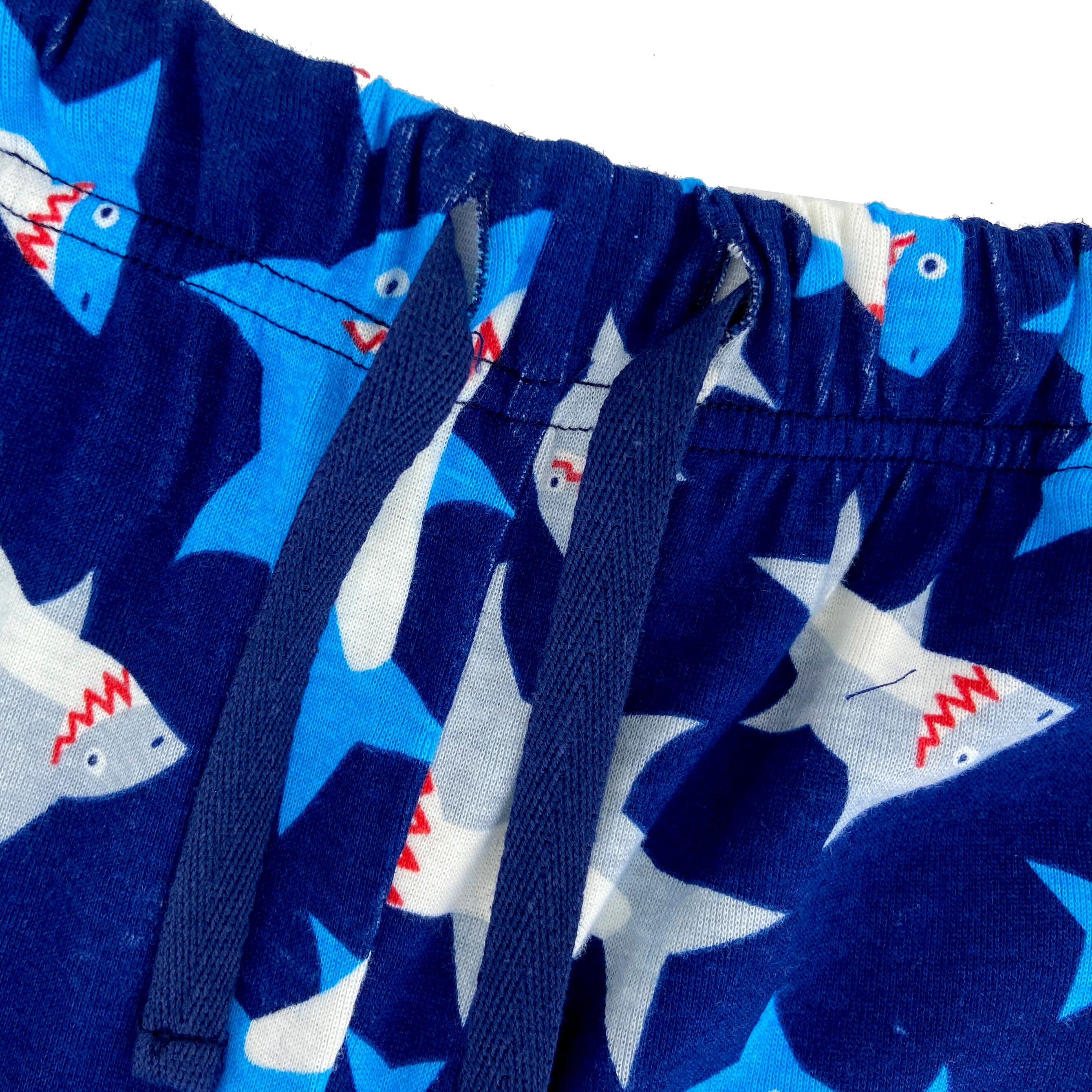 Men's Shark Patterned Soft Comfy Cotton Knit Long Pajama Pant Bottoms