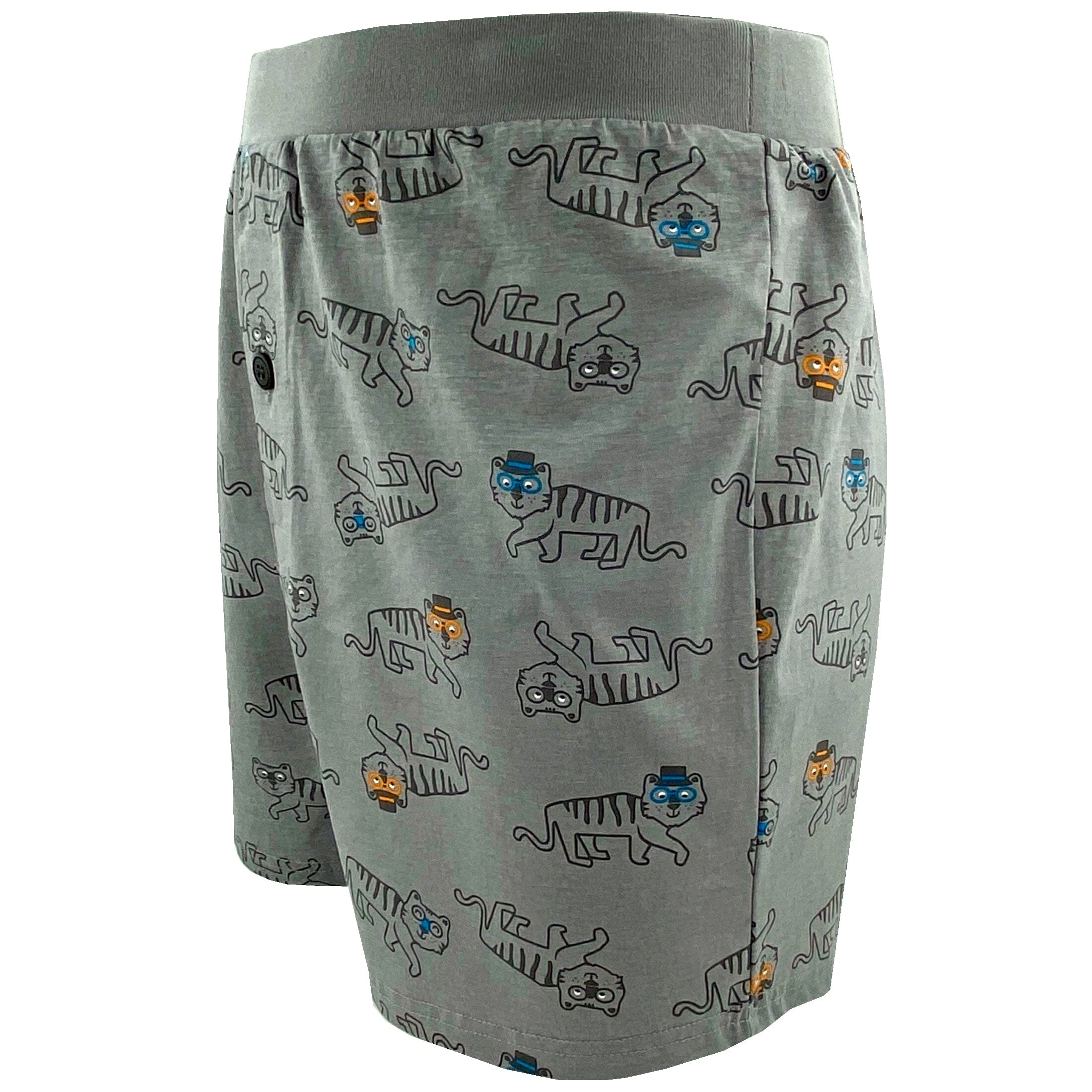 Comfy Sleepwear Cute Tiger All Over Print Cotton Pajama Shorts for Men