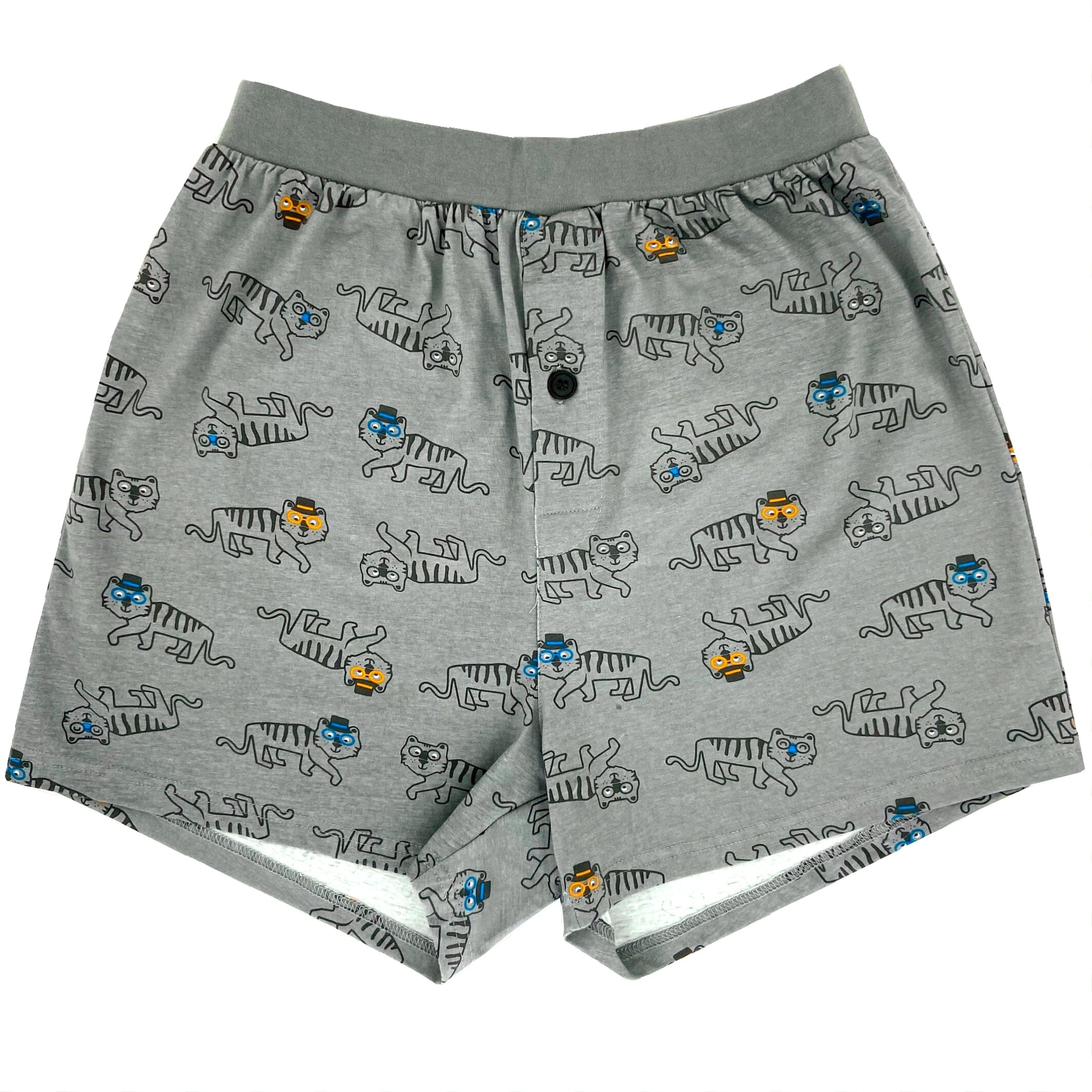 Comfy Sleepwear Cute Tiger All Over Print Cotton Pajama Shorts for Men