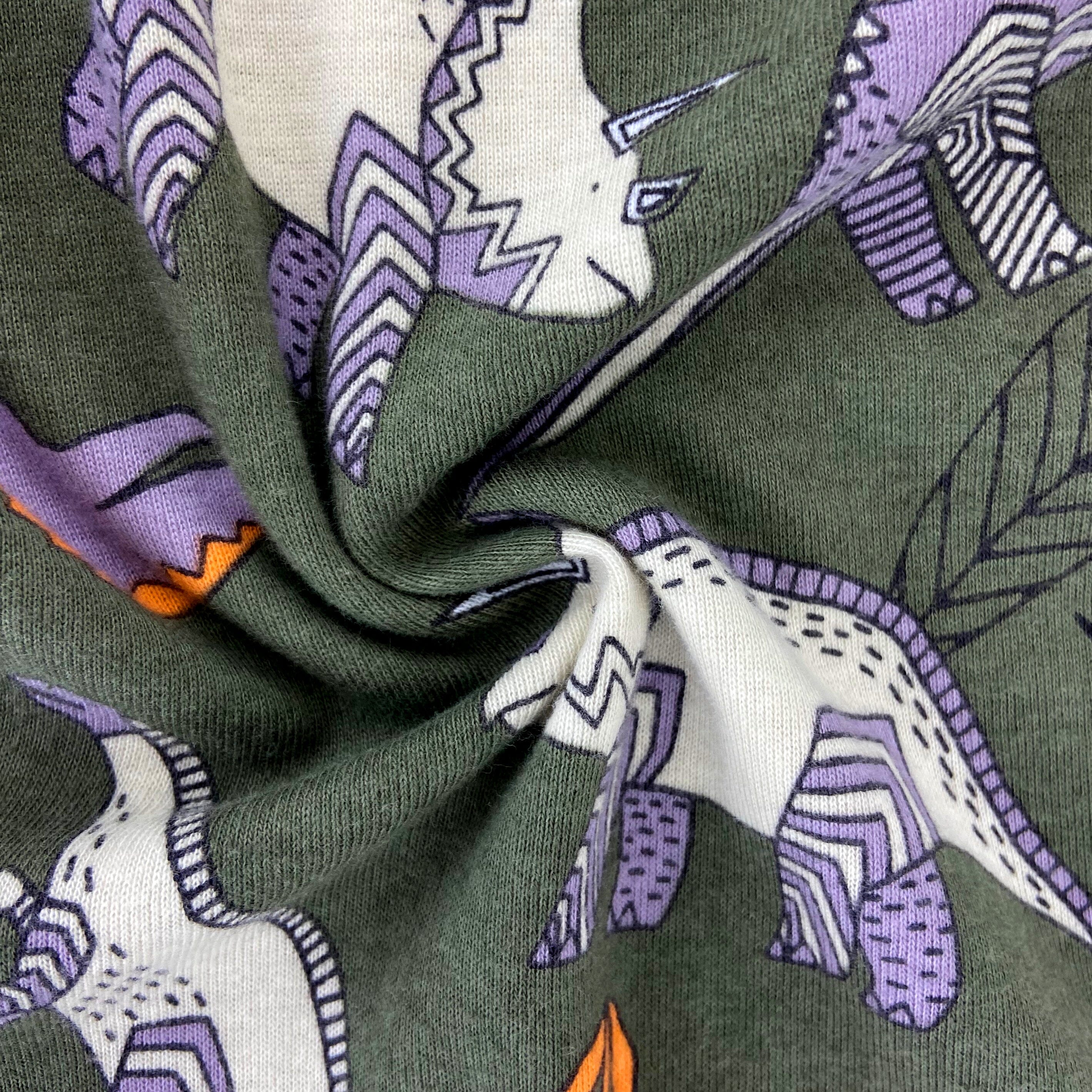 Men's Dinosaur Fossil Novelty Print Cotton Knit Long Pyjama Bottoms