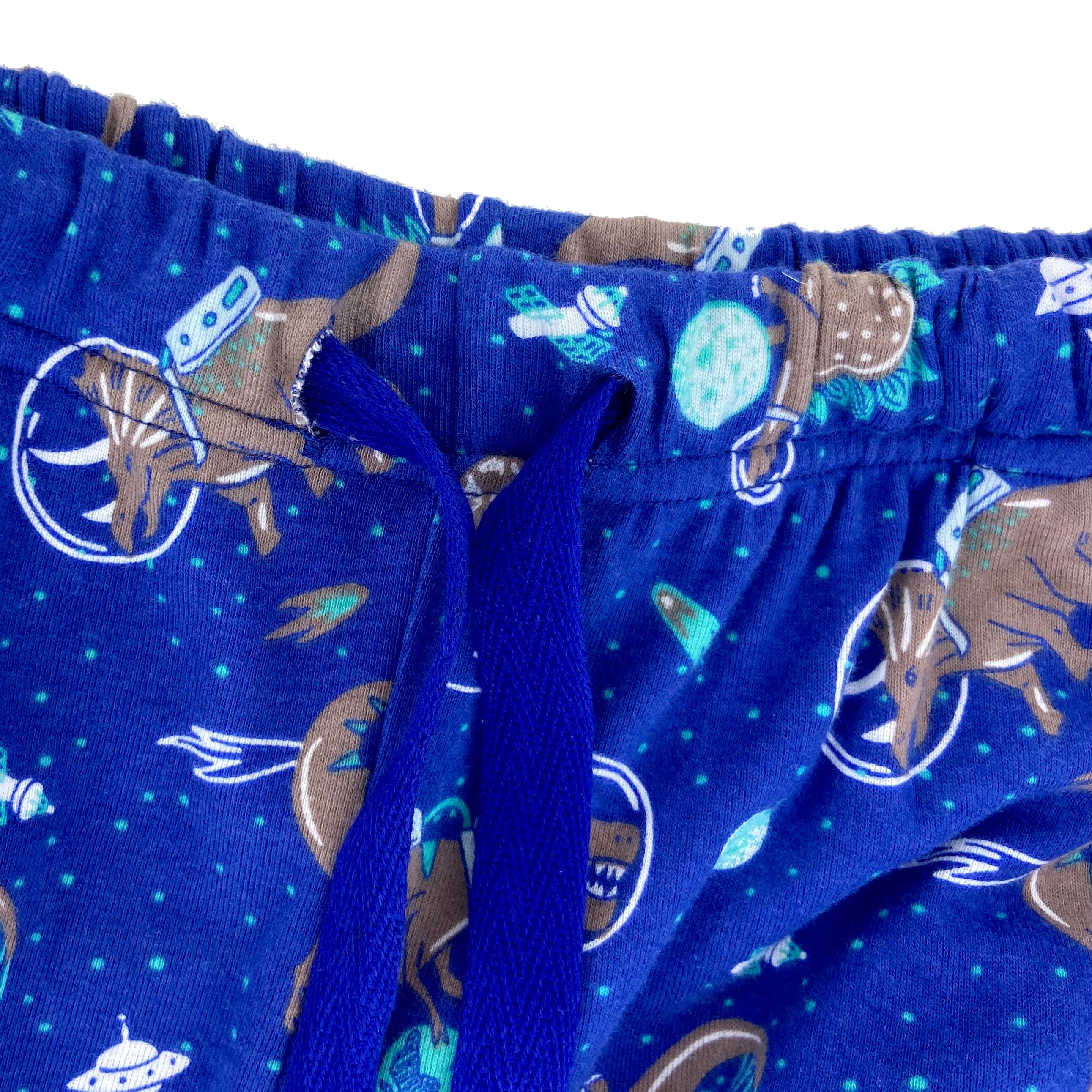 Men's Dinosaurs in Outer Space Pattern Cotton Knit Pajama Pant Bottoms