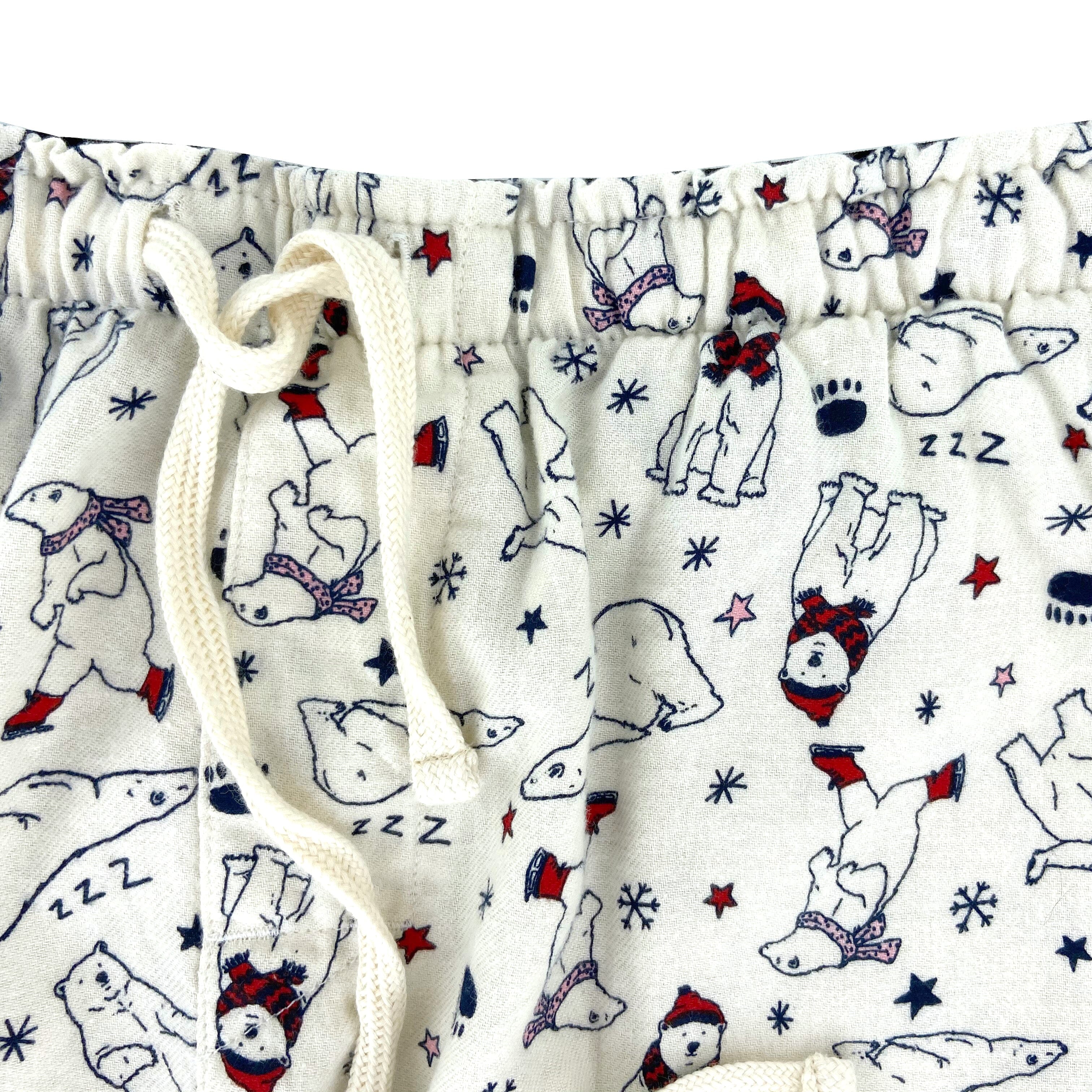 White Polar Bear Pajama Pants For Men. Men's Animal Print Lounge Pants