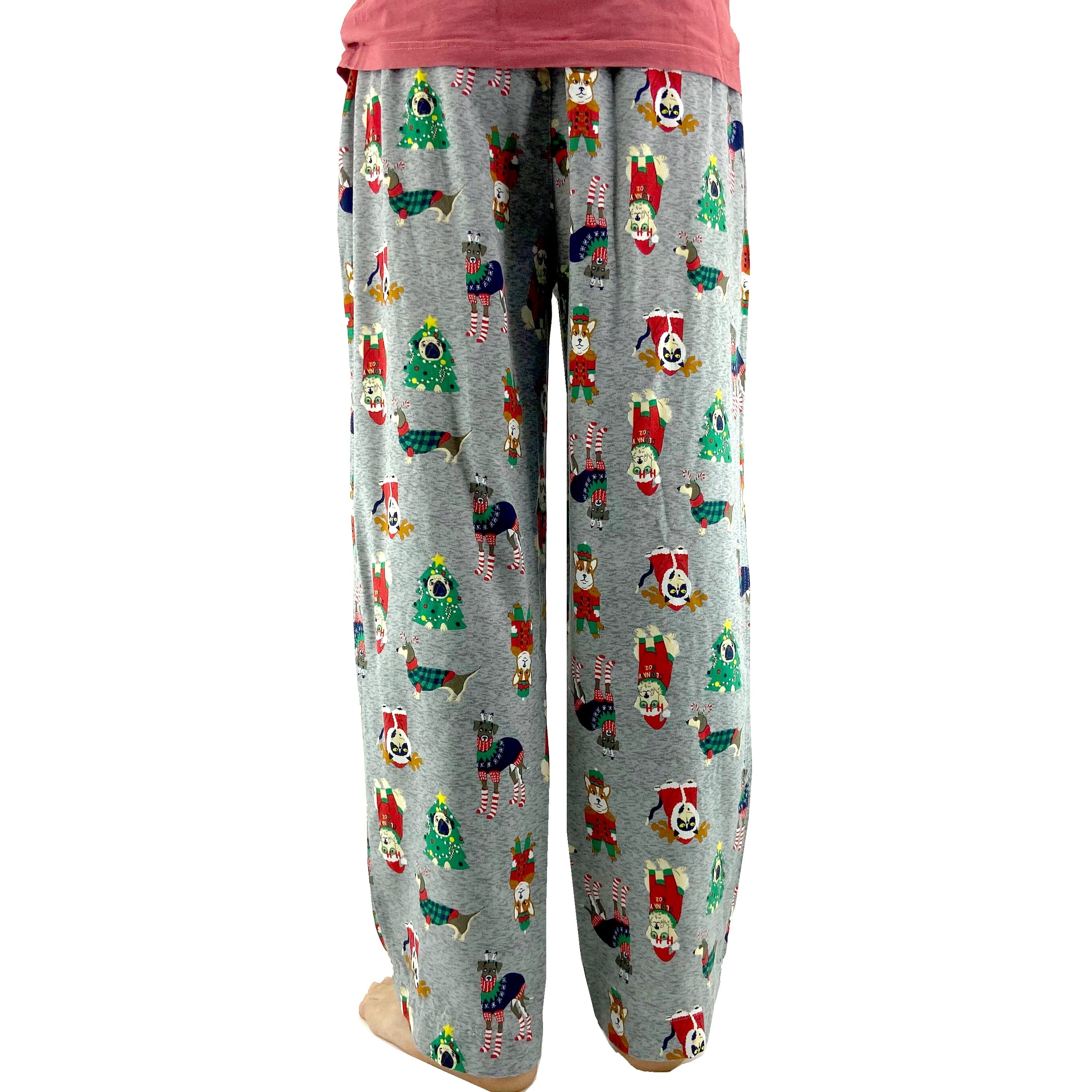 Men's Christmas Festive Cats and Dogs Patterned Long Pajama Pants