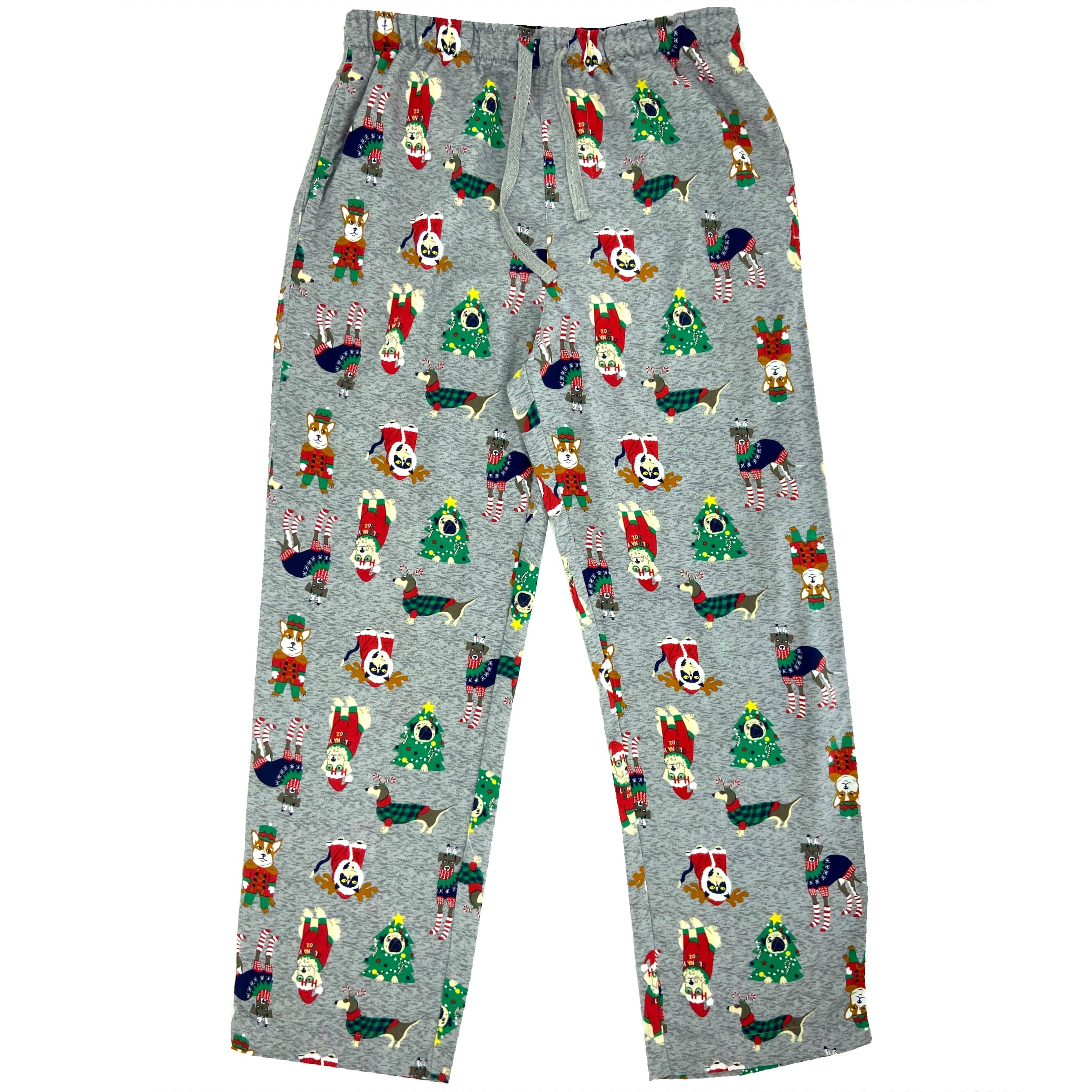 Men's Christmas Festive Cats and Dogs Patterned Long Pajama Pants