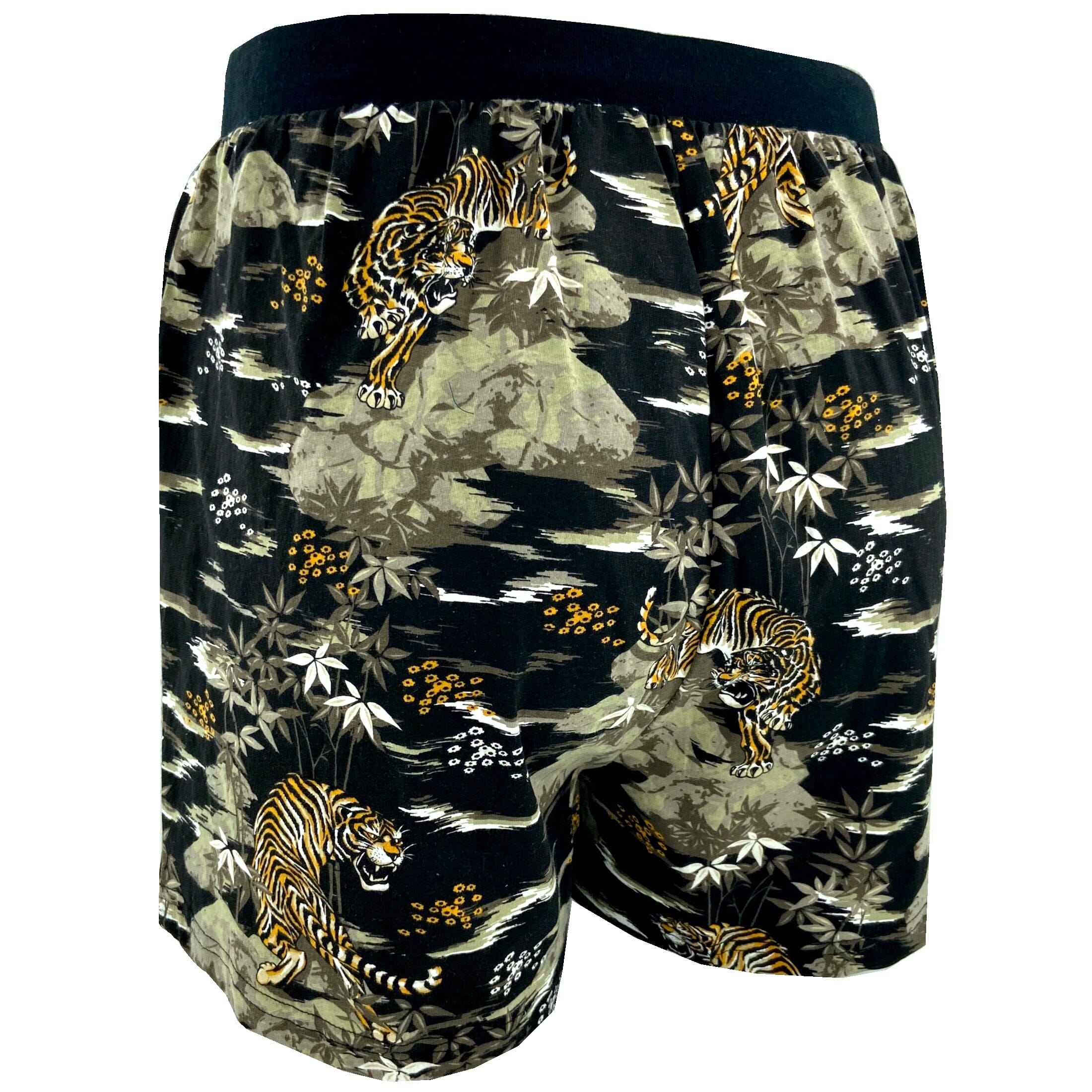 Comfy Sleepwear Cute Tiger All Over Print Cotton Pajama Shorts for Men