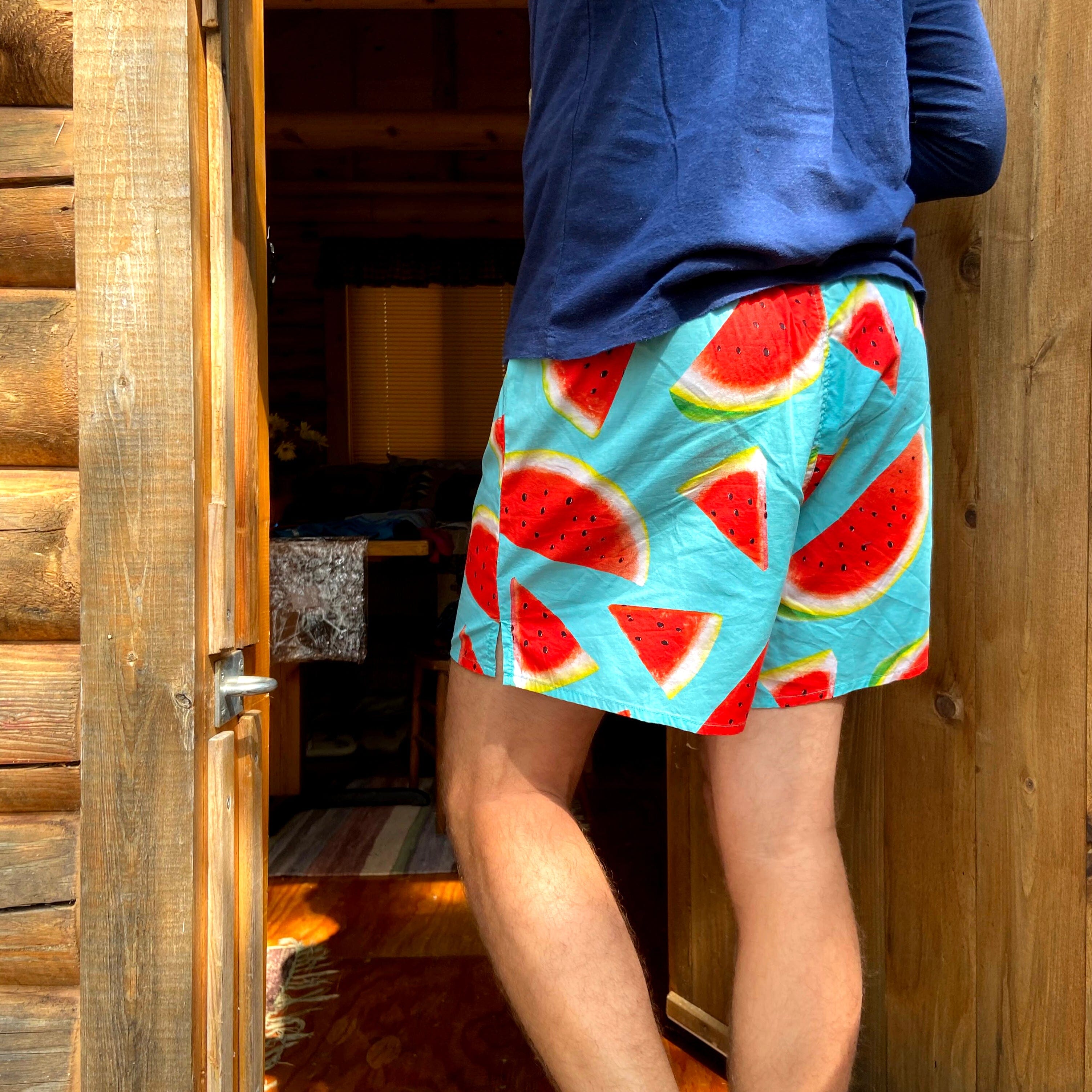 Men's Blue Fruity Watermelon All Over Print Boxer Shorts Underwear