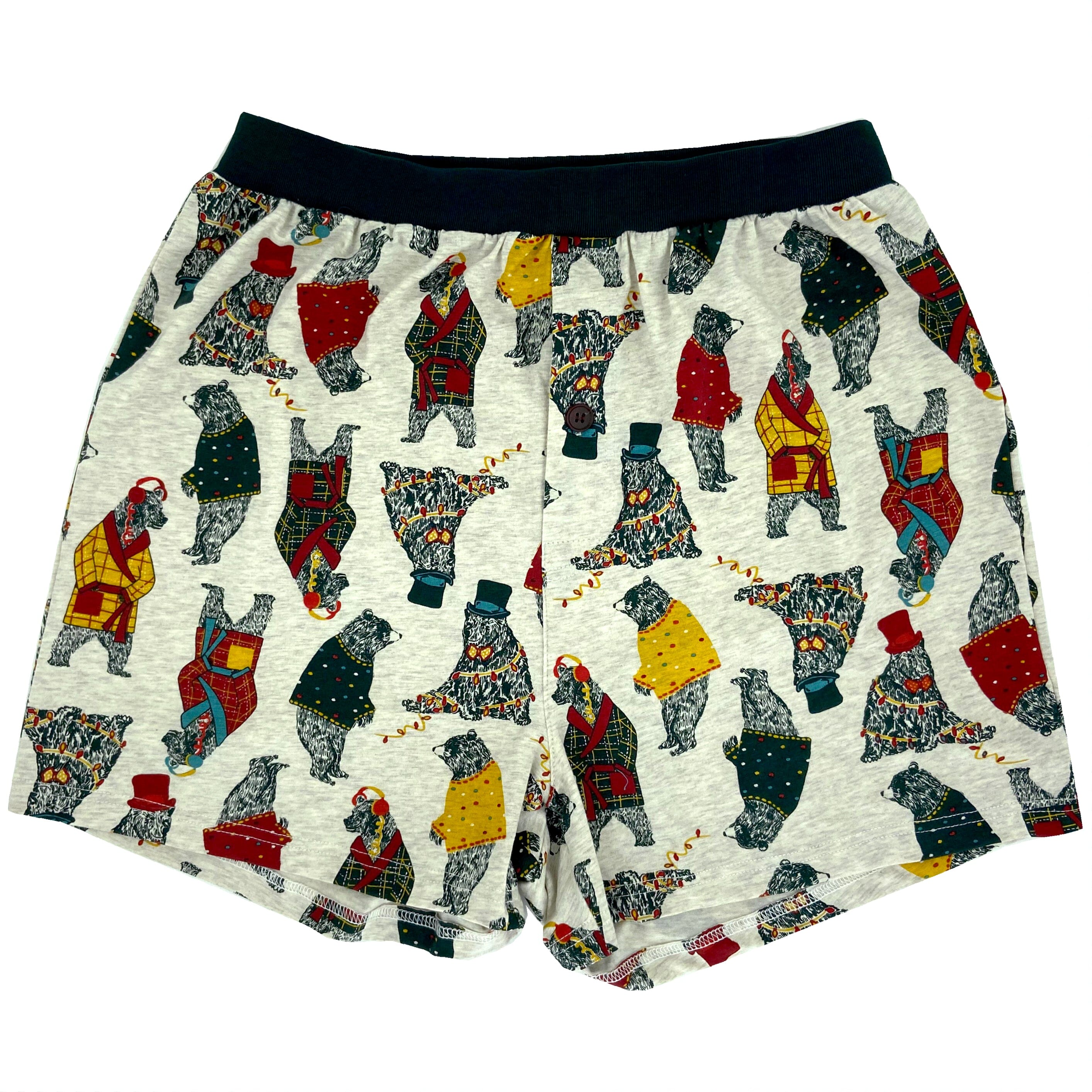 Bears in top hats and bath robes print boxer shorts