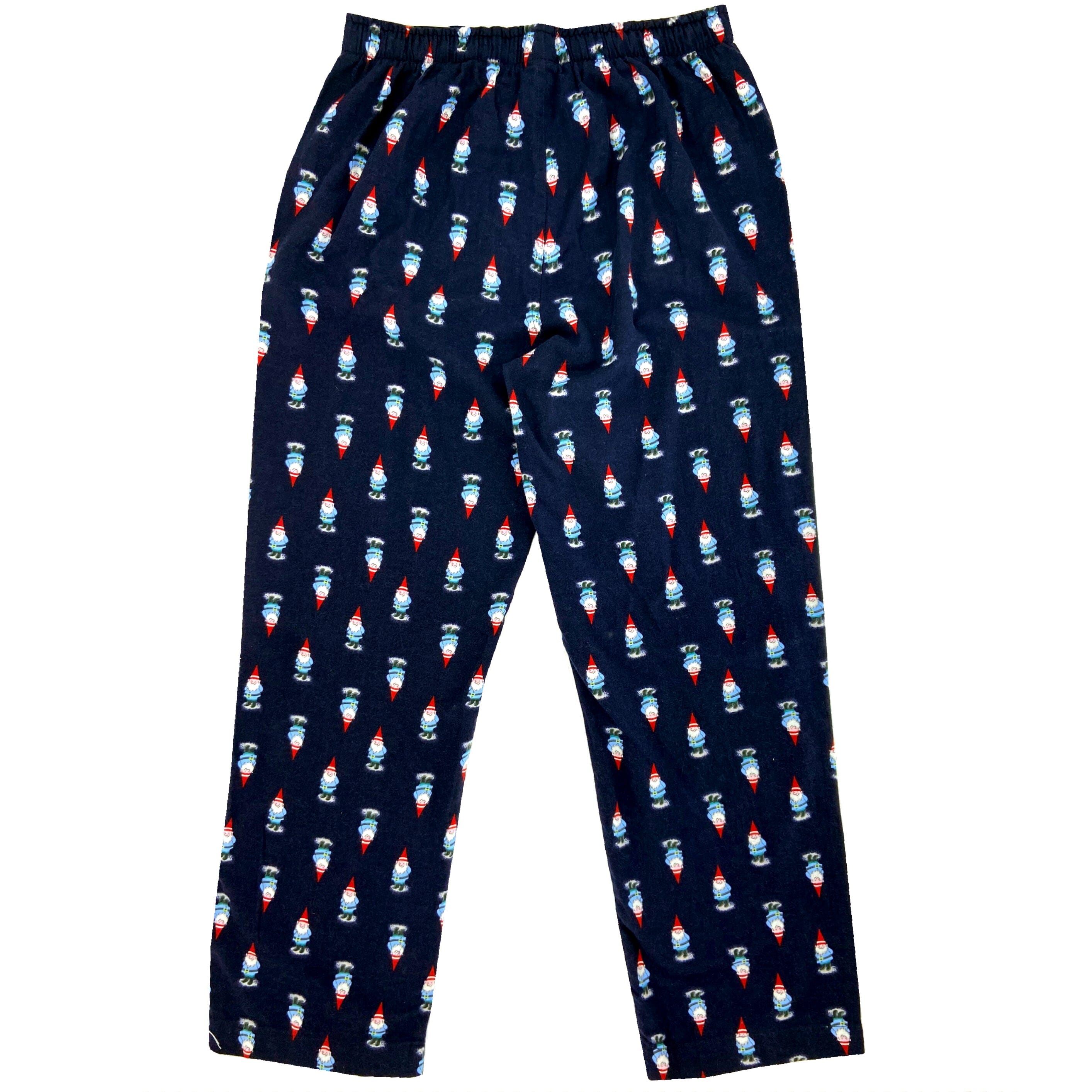 Men's Garden Gnome Patterned Printed Woven Cotton Long PJ Pajama Pants