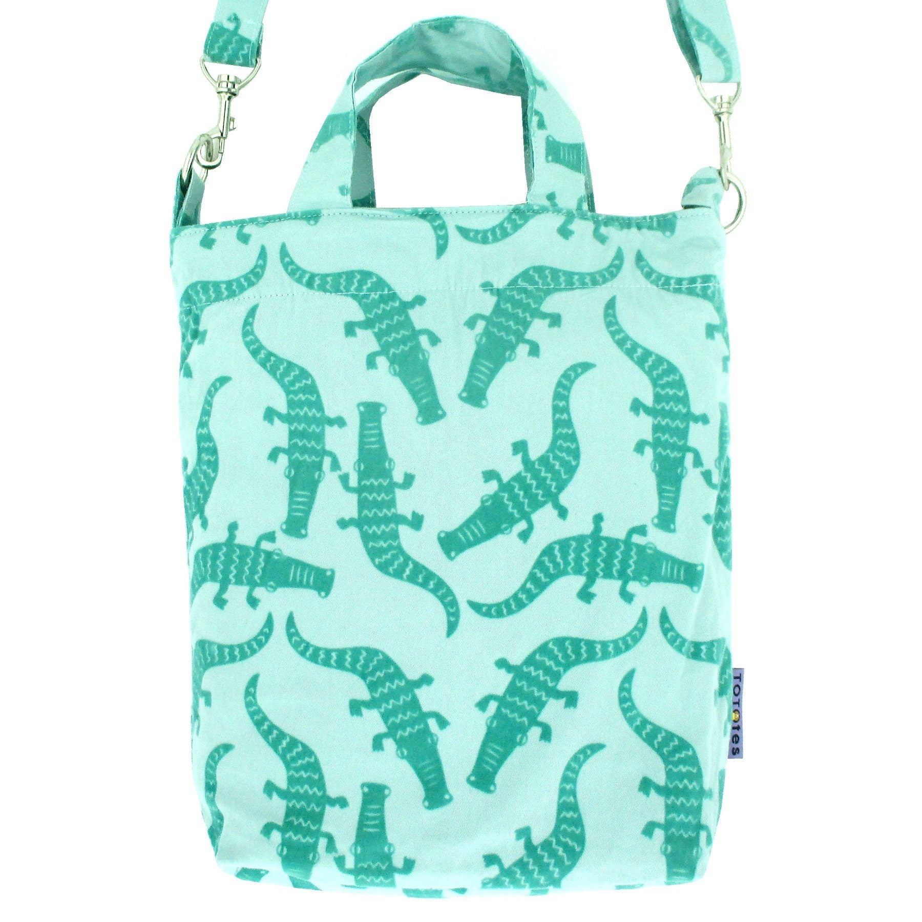 Throw this cute crocodile inspired cross body cotton bag on and express your love for them too! This is a limited edition print so make it snappy and add it to cart while stock lasts!