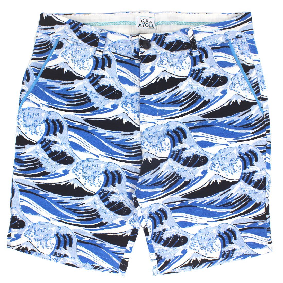 Wave All Over Print Going Out Men's Shorts in Blue