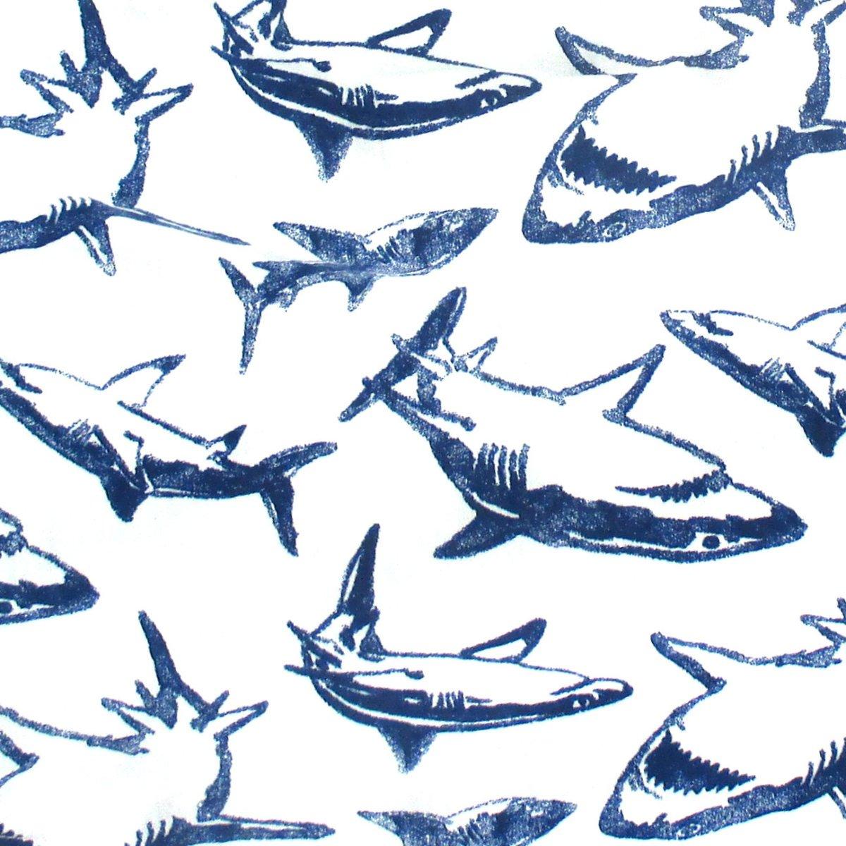 Stocking Stuffers Shark Print Boxer Shorts in White for Men by Rock Atoll