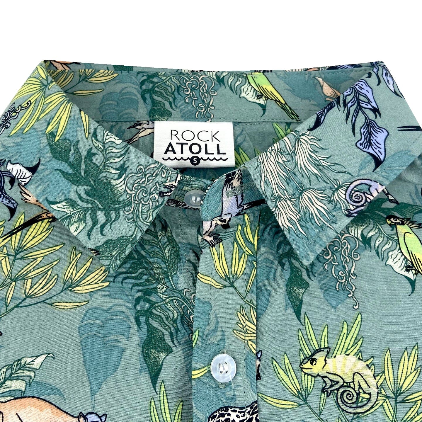 Men's Giraffe Lemur Chameleon All Over Print Hawaiian Aloha Shirt