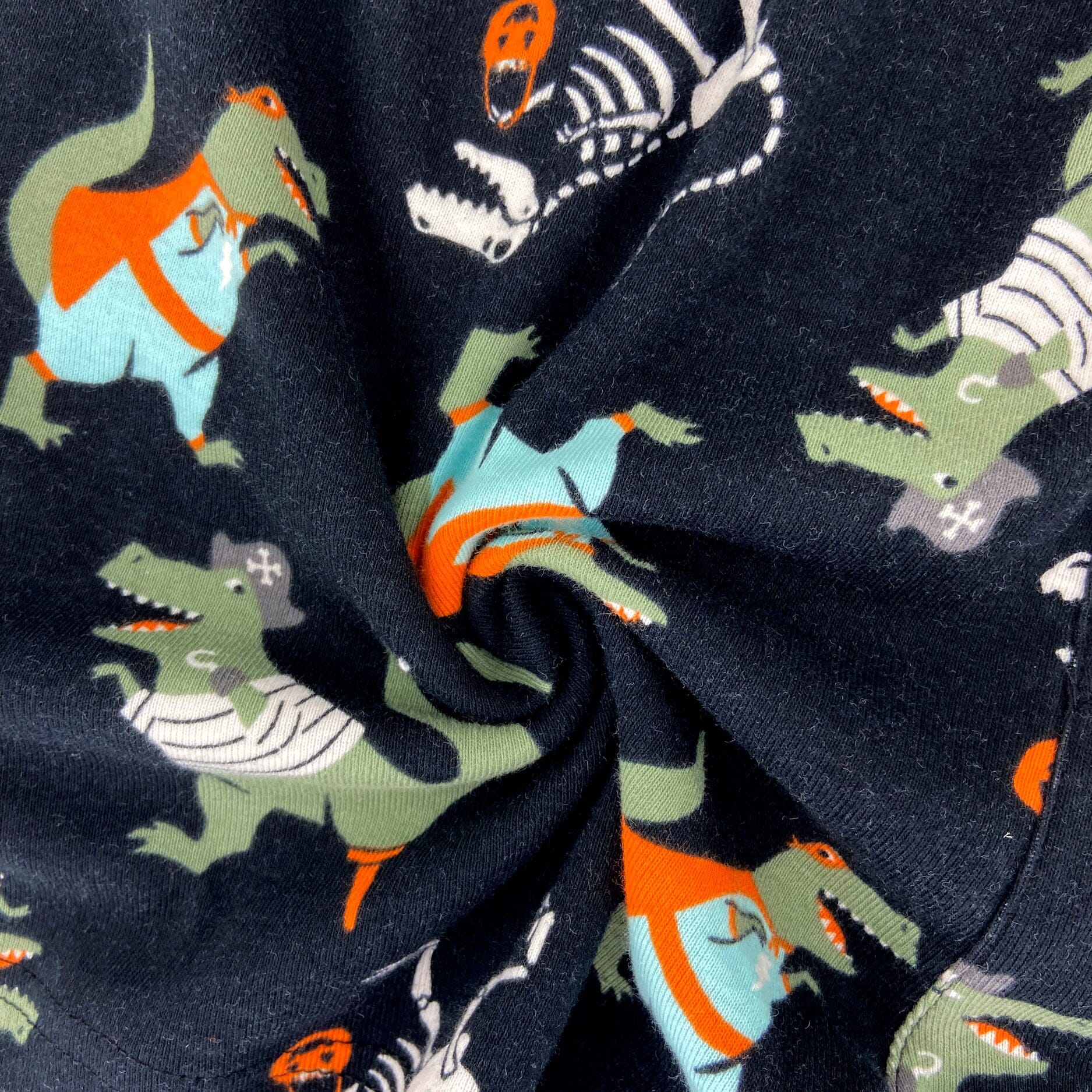 Men's Halloween Dinosaur Skeleton Cartoon Patterned Sleep PJs Shorts