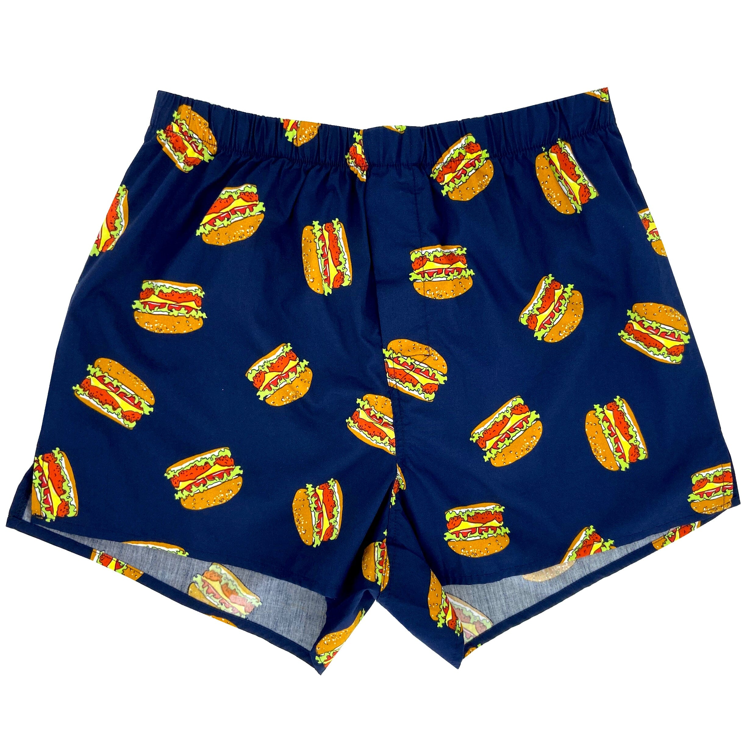 Men's Food Themed Hamburger Bun Patterned Premium Cotton Boxer Shorts