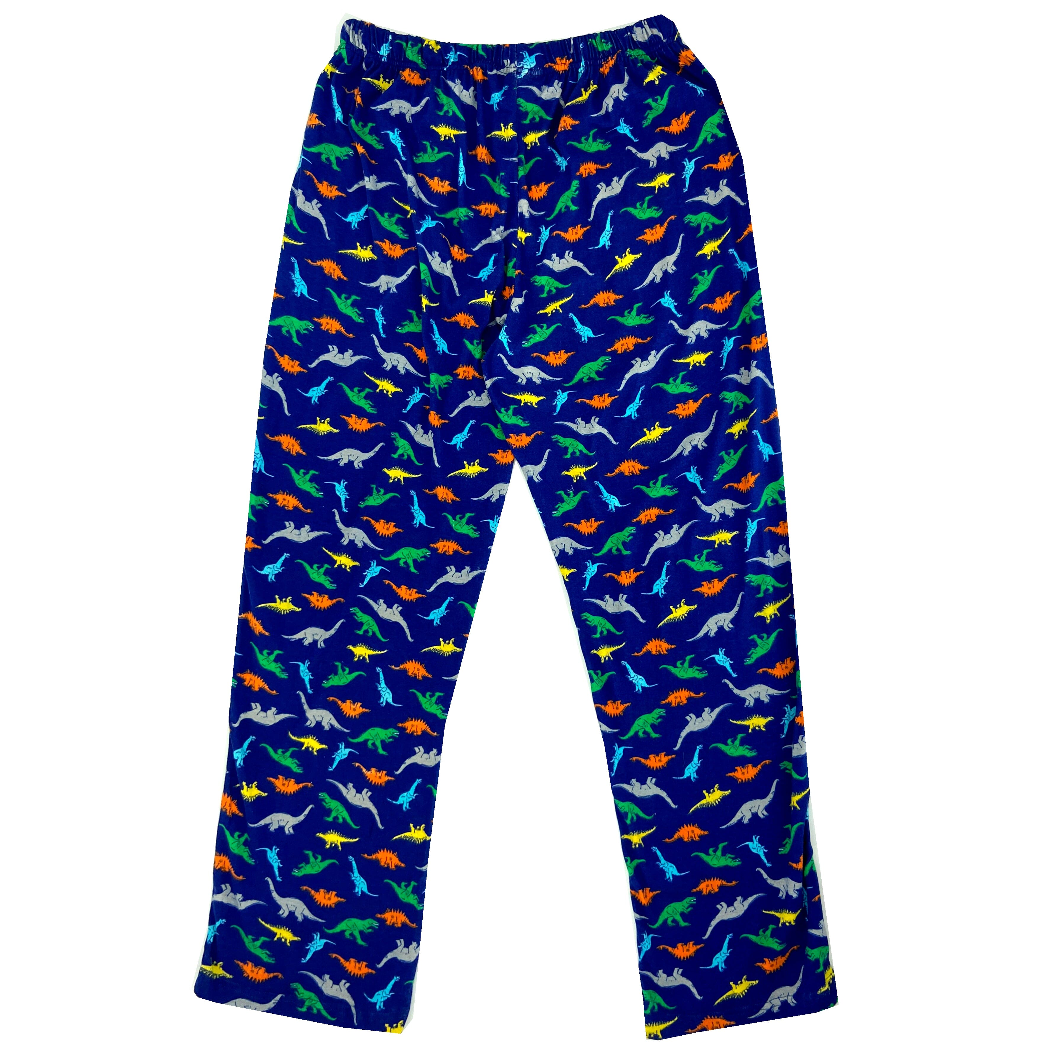 Adult Men's Dinosaur All Over Print Cotton Knit Long Pyjama Bottoms