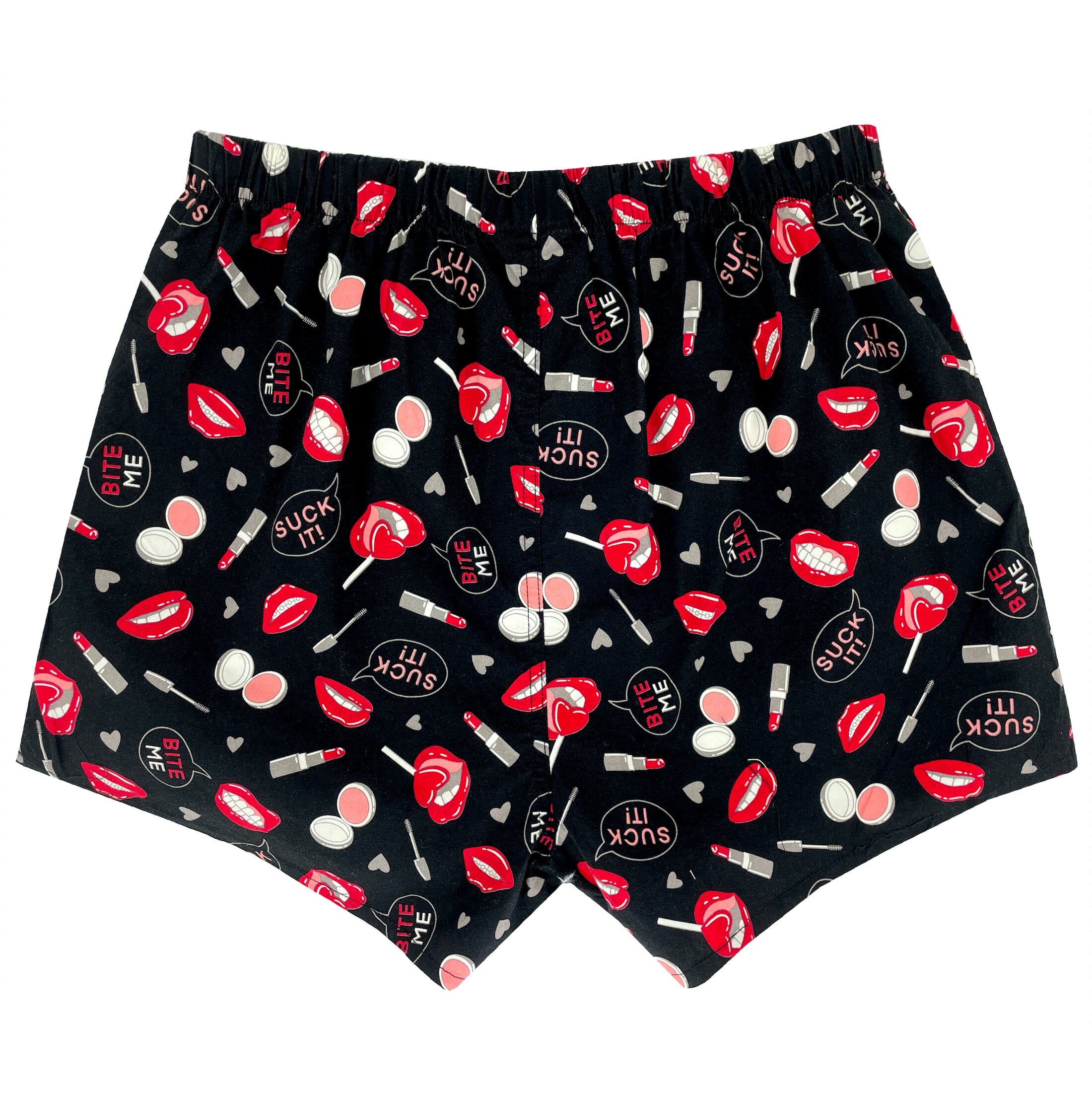 Men's Sexy & Suggestive Bright Red Lips Patterned Cotton Boxer Shorts