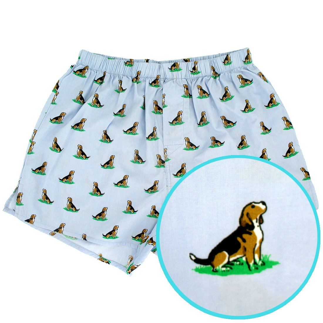 Rock Atoll Boxer Shorts with Beagle Puppy Dog All Over Print