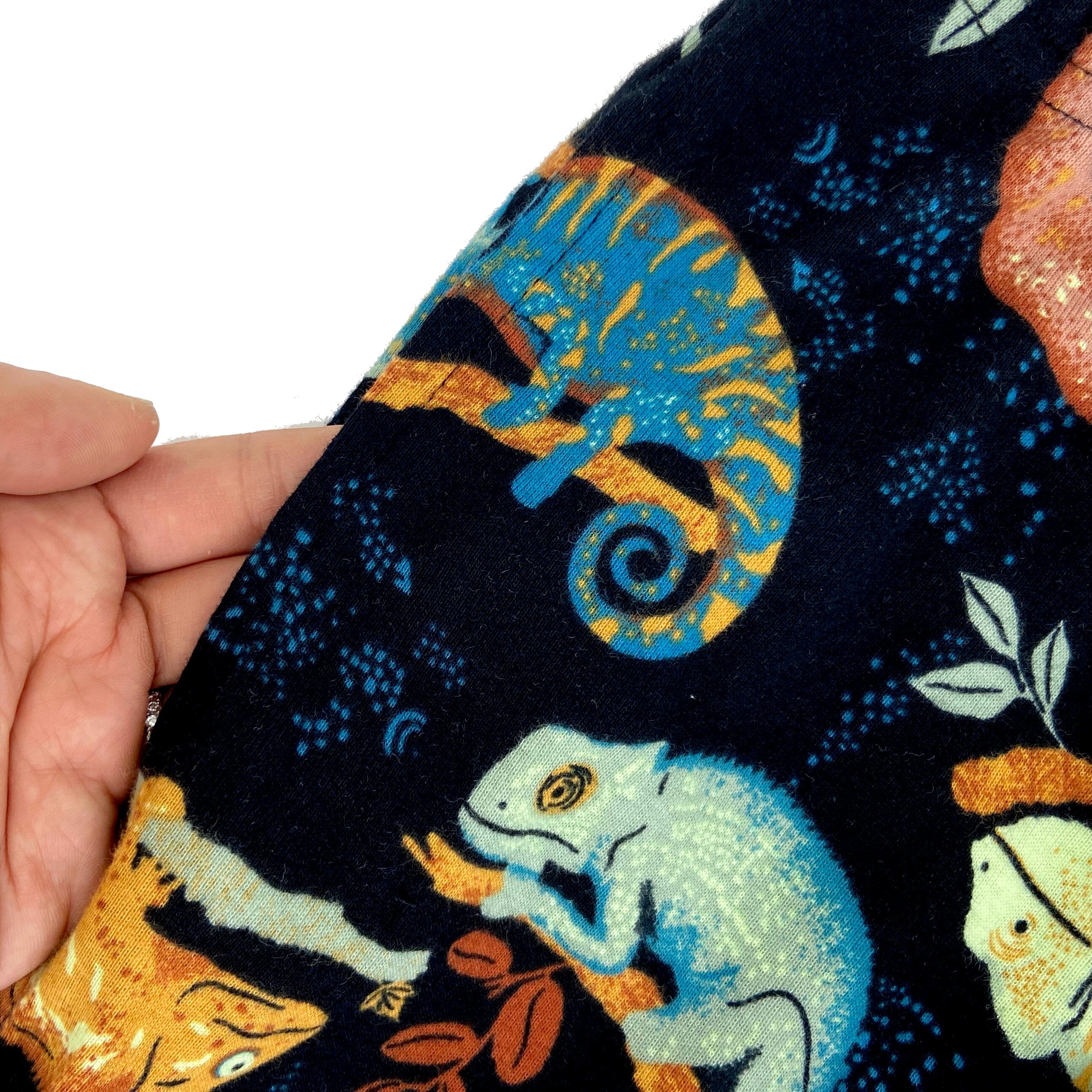 Men's Animal Themed Iguana Chameleon Patterned Cotton Pajama Pants