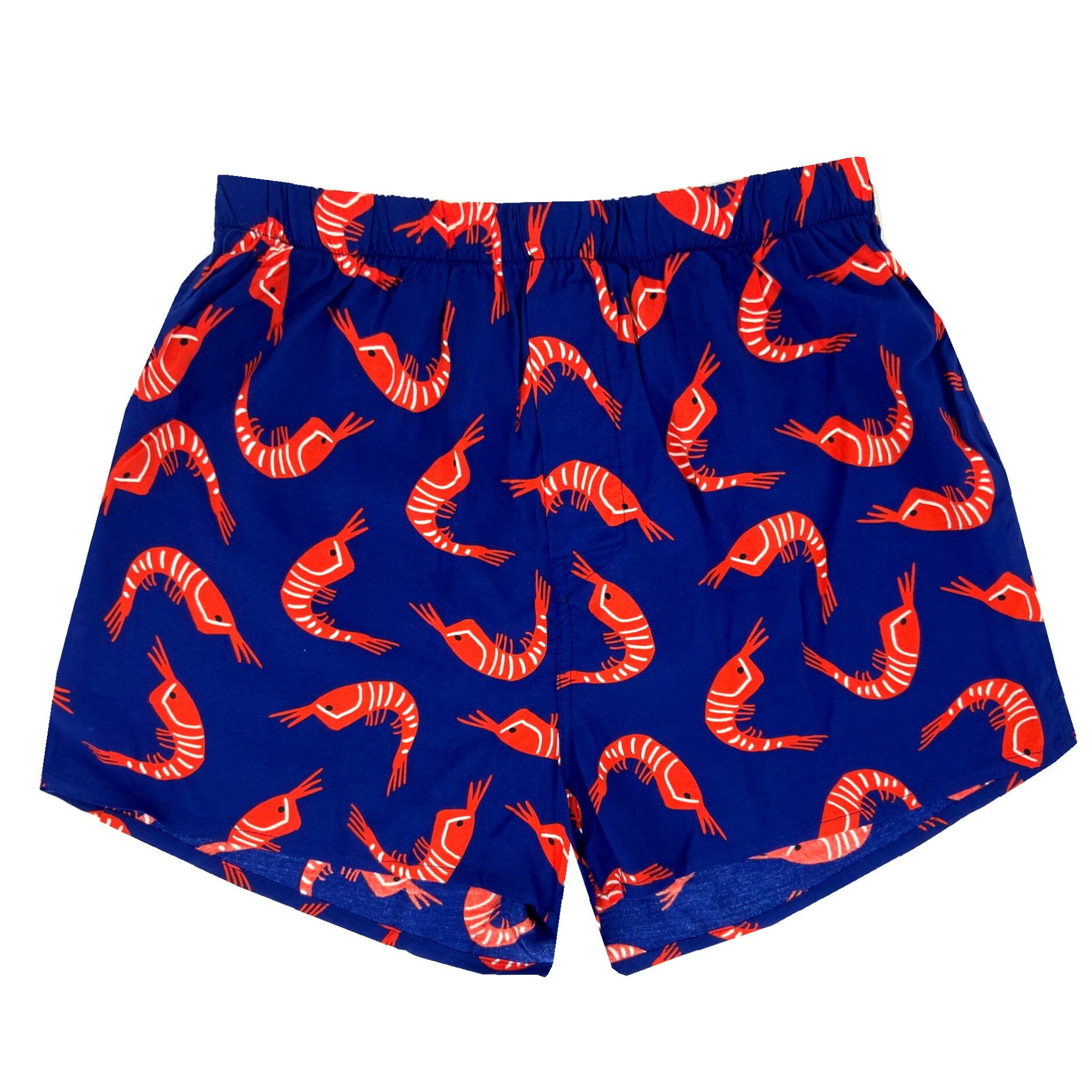 Men's Navy Blue Crayfish All-Over Novelty Print Cotton Boxer Shorts